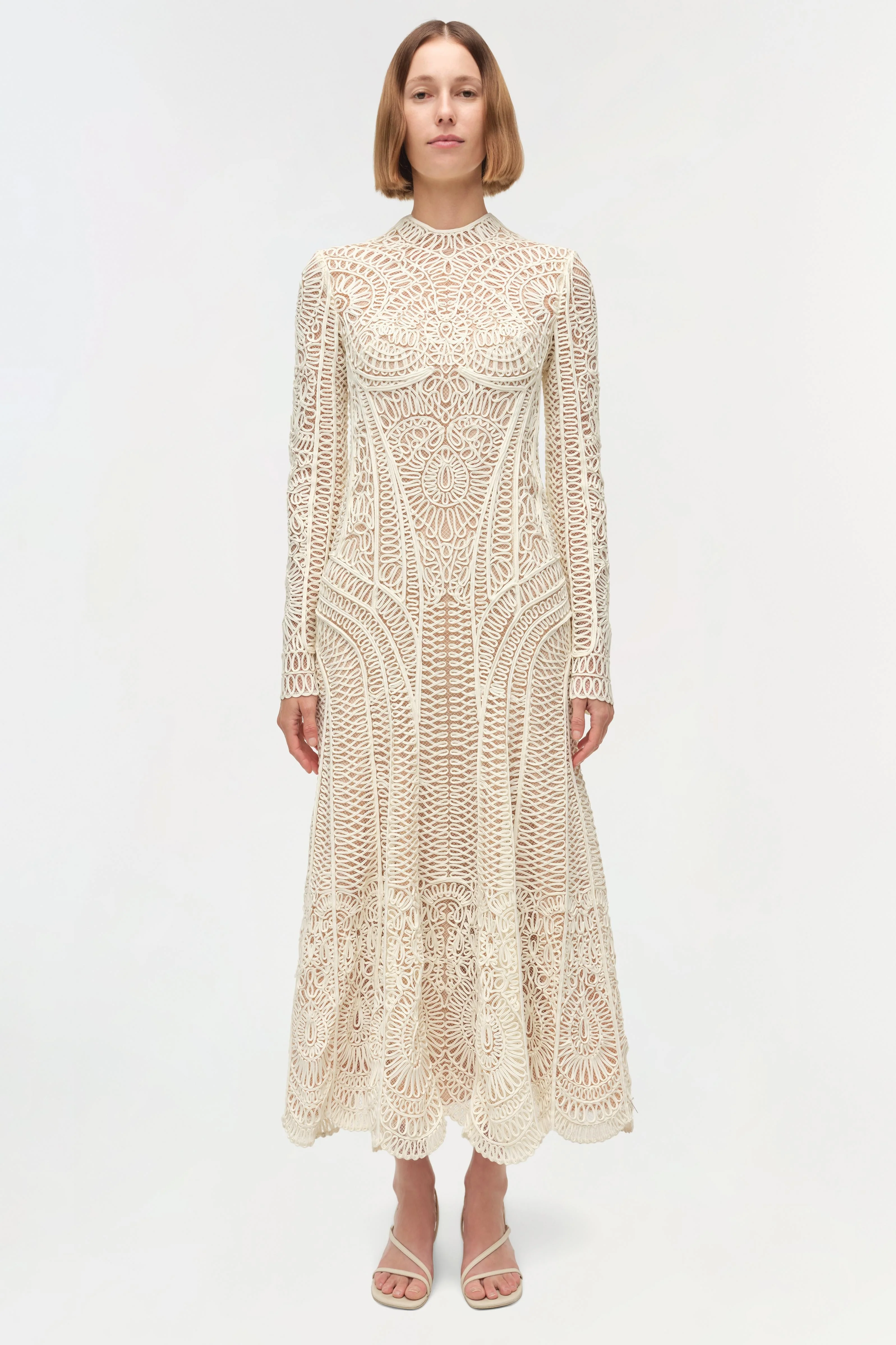 Simkhai - Fiona Guipure Midi Dress - Image 8