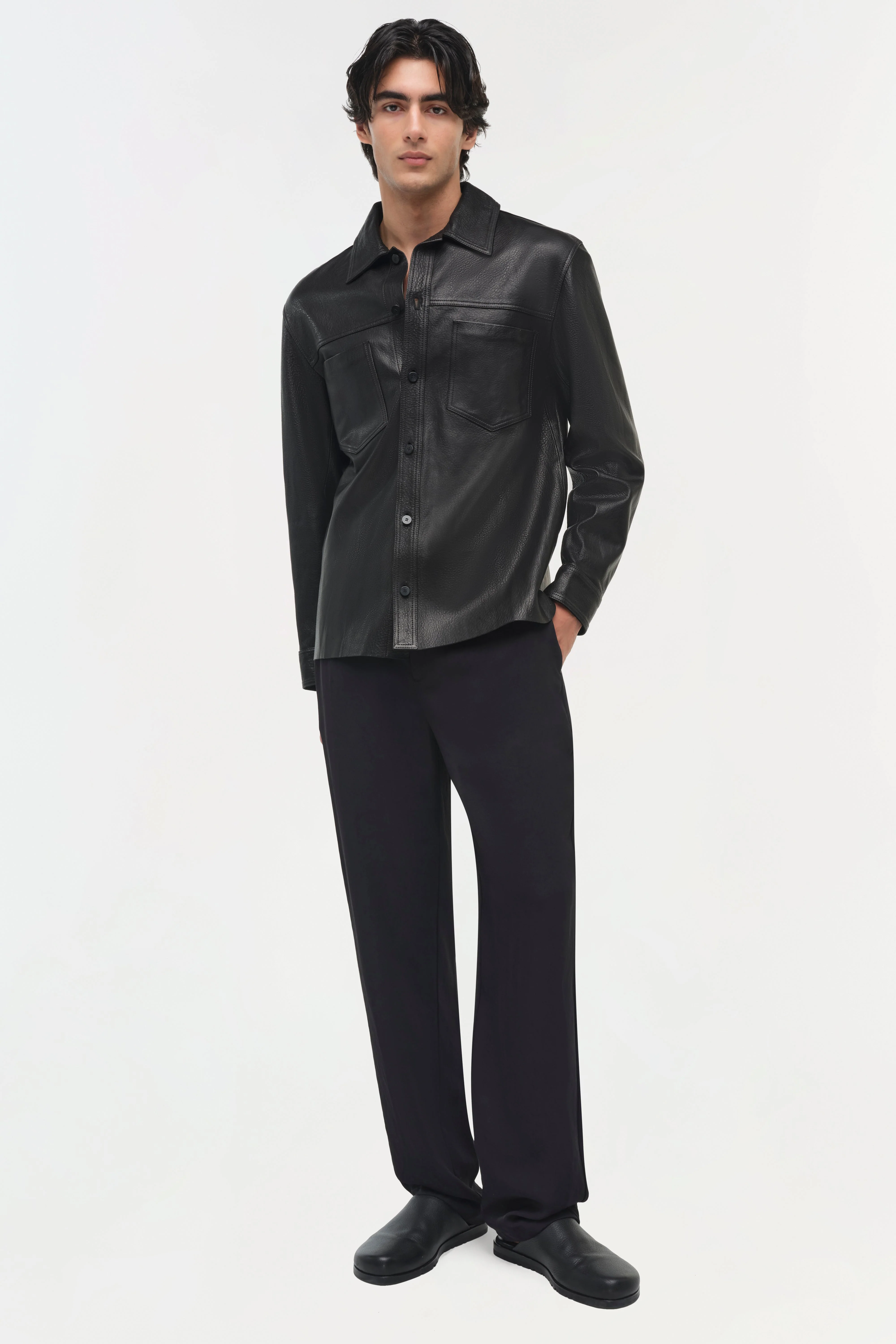 Simkhai - Gibson Leather Shirt Jacket - Image 3