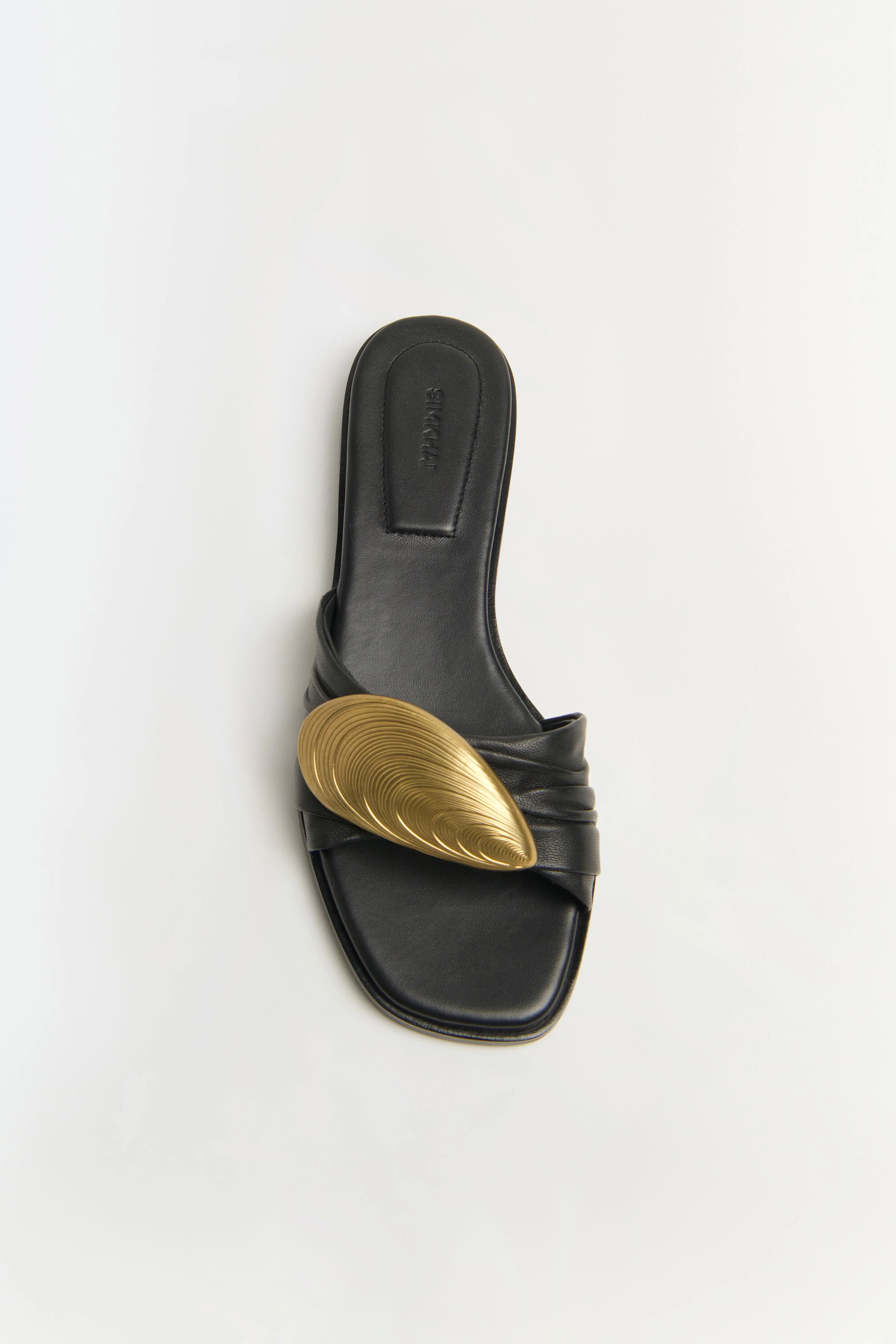 Simkhai - Gigi Oyster Leather Flat Slide - Image 2