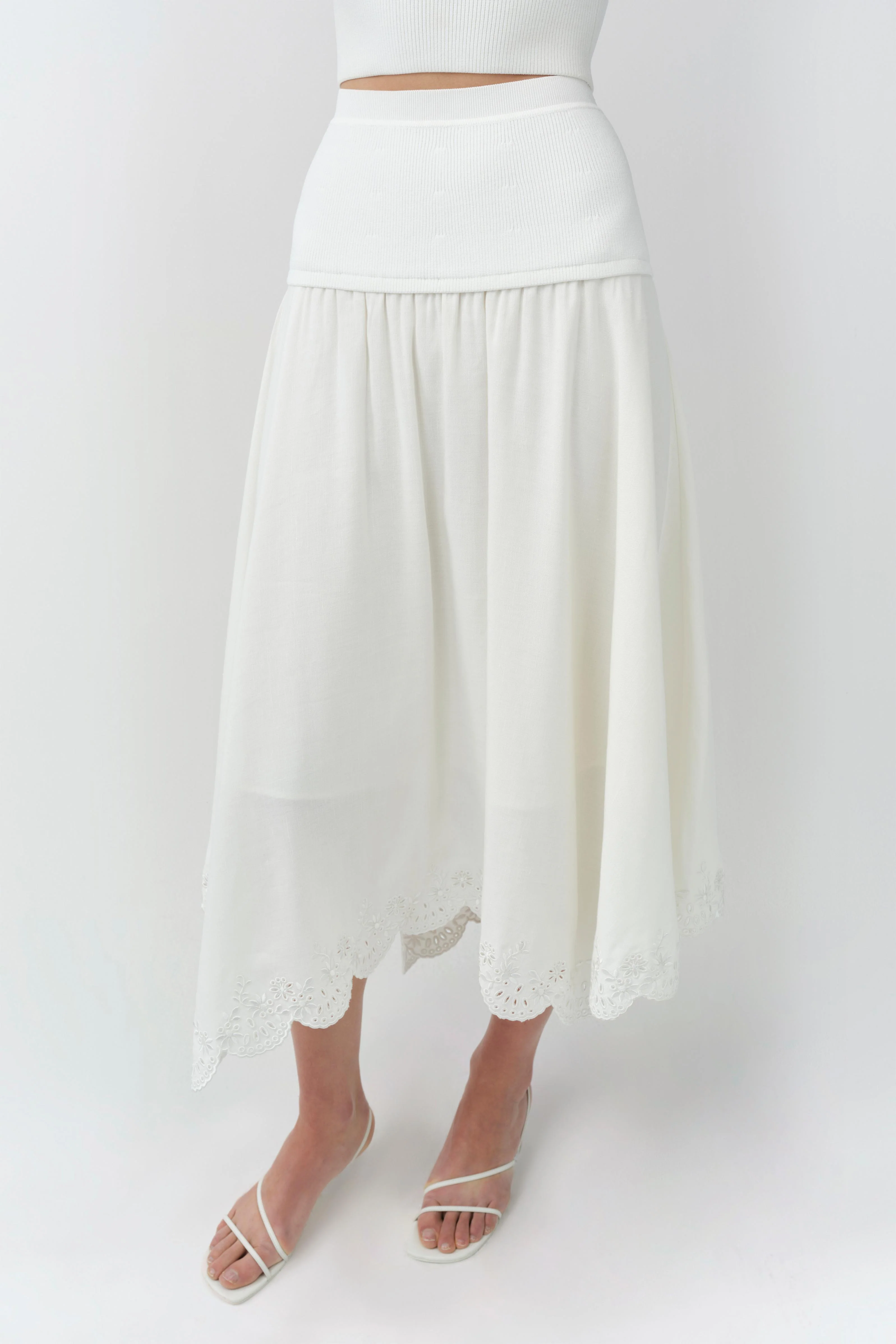 Simkhai - Haven Embroidered Linen Knit Skirt - Image 3