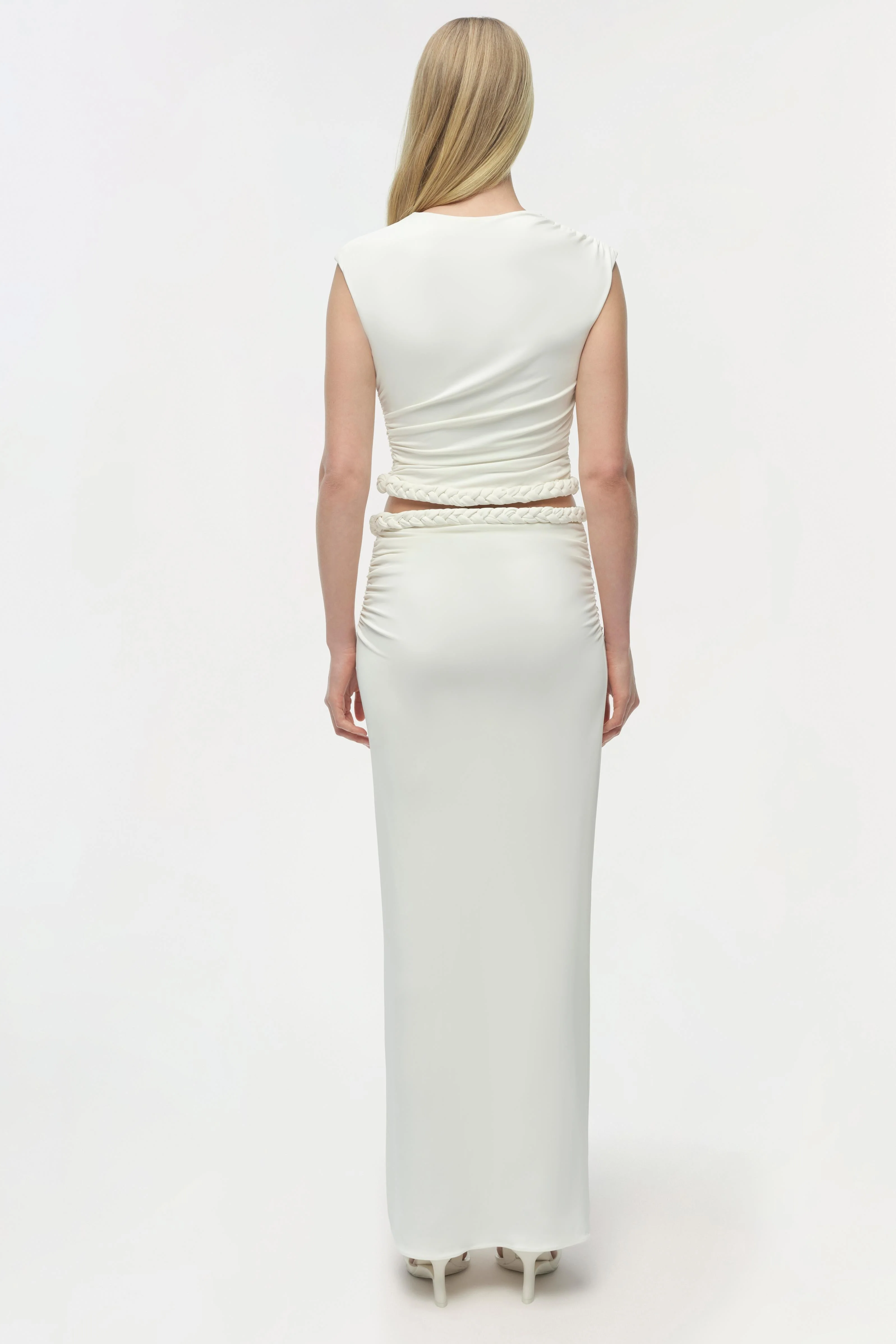Simkhai - Juna Draped Jersey Midi Skirt - Image 7