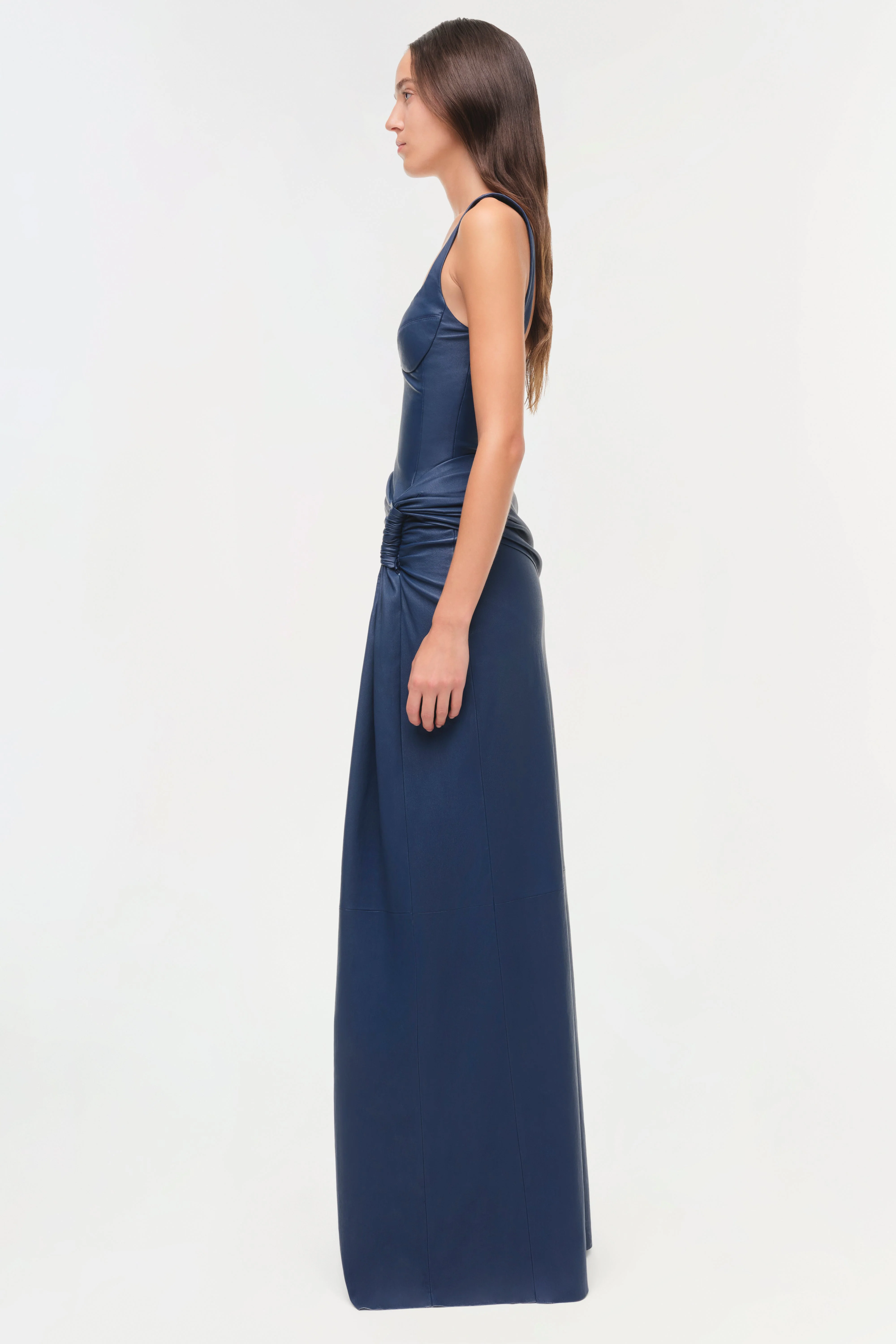 Simkhai - Lyle Draped Leather Dress - Image 5