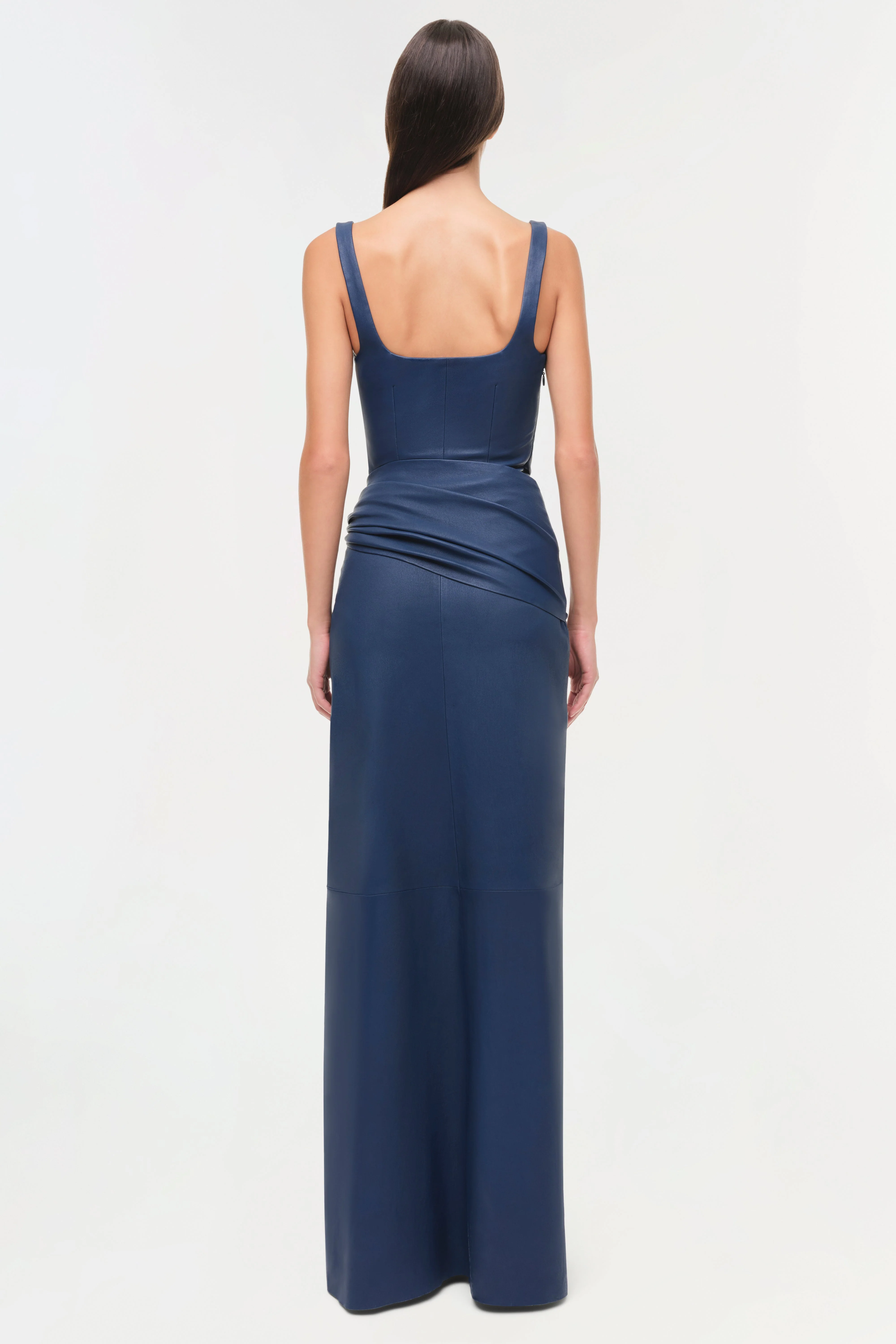 Simkhai - Lyle Draped Leather Dress - Image 6