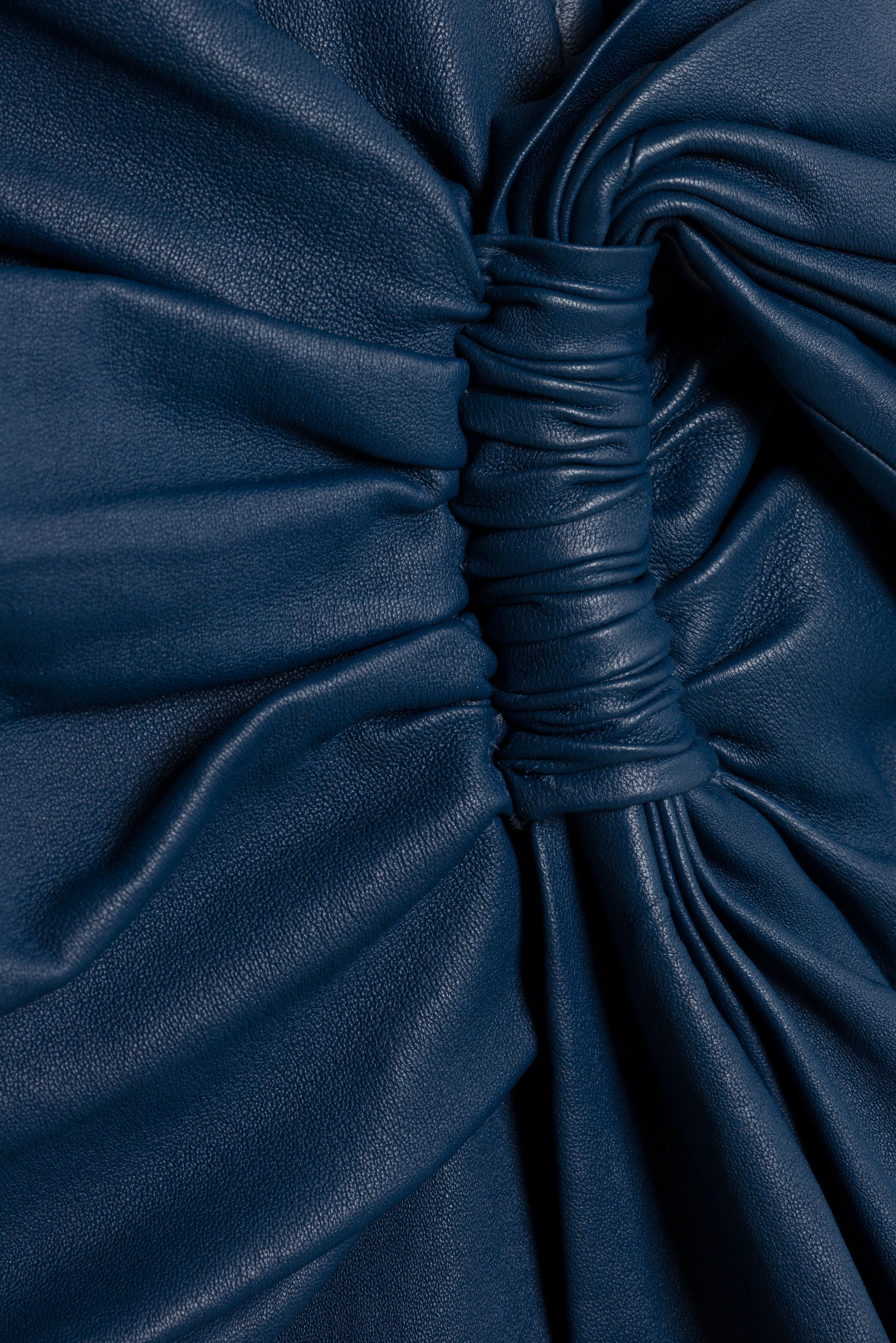 Simkhai - Lyle Draped Leather Dress - Image 8
