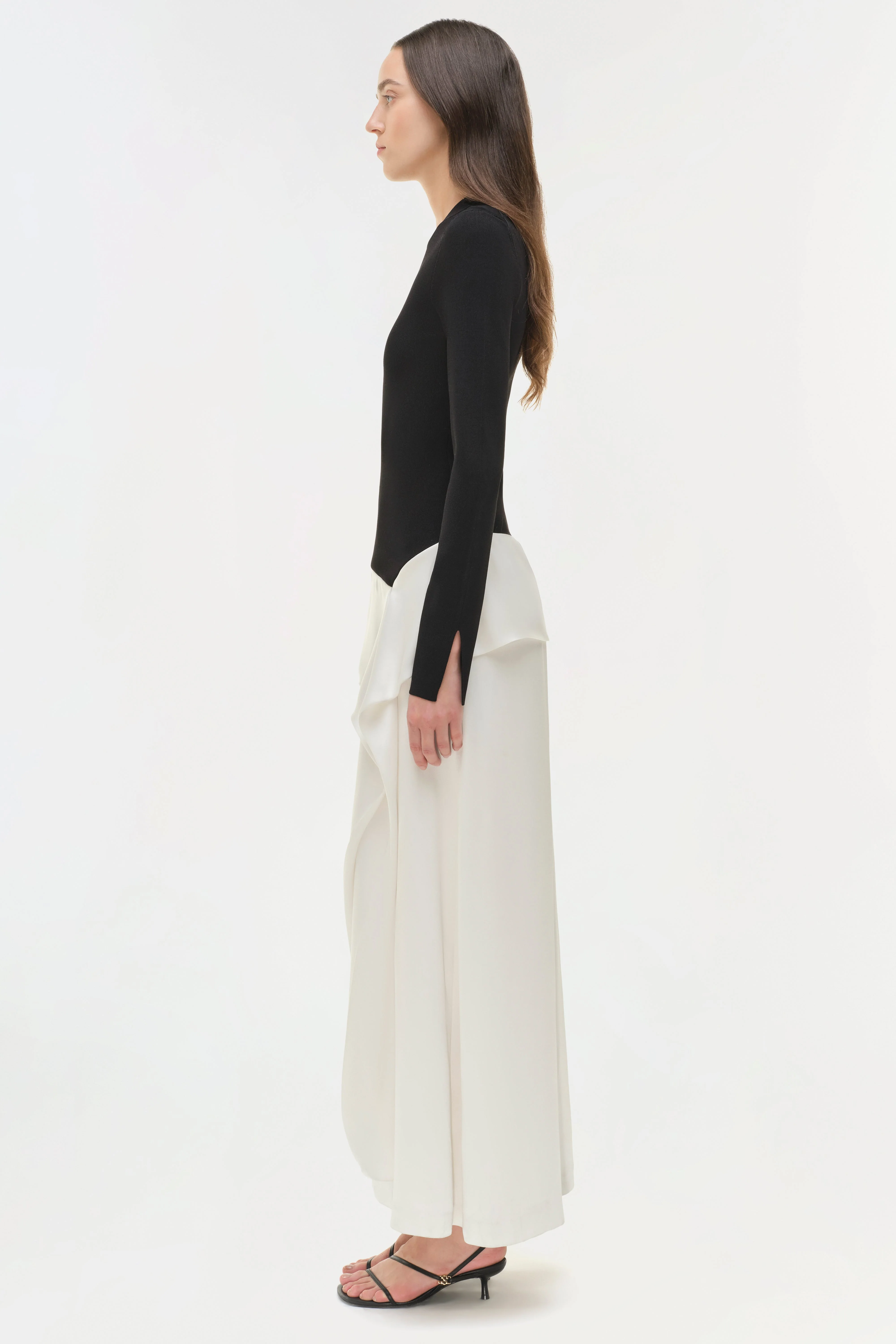 Simkhai - Ornella Knit Satin Midi Dress - Image 4