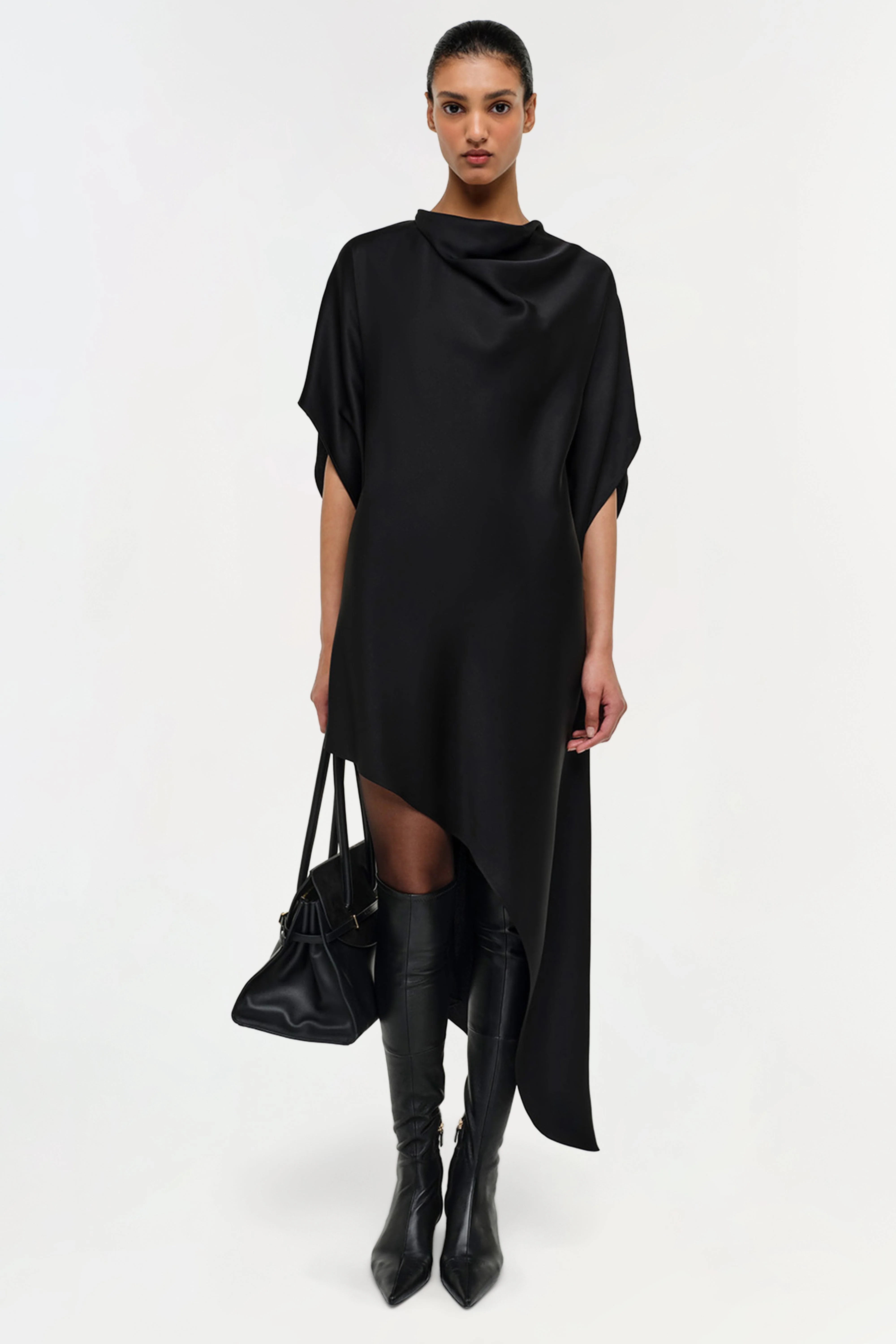 Simkhai - Sadia Satin Mini Cape Dress - Image 4