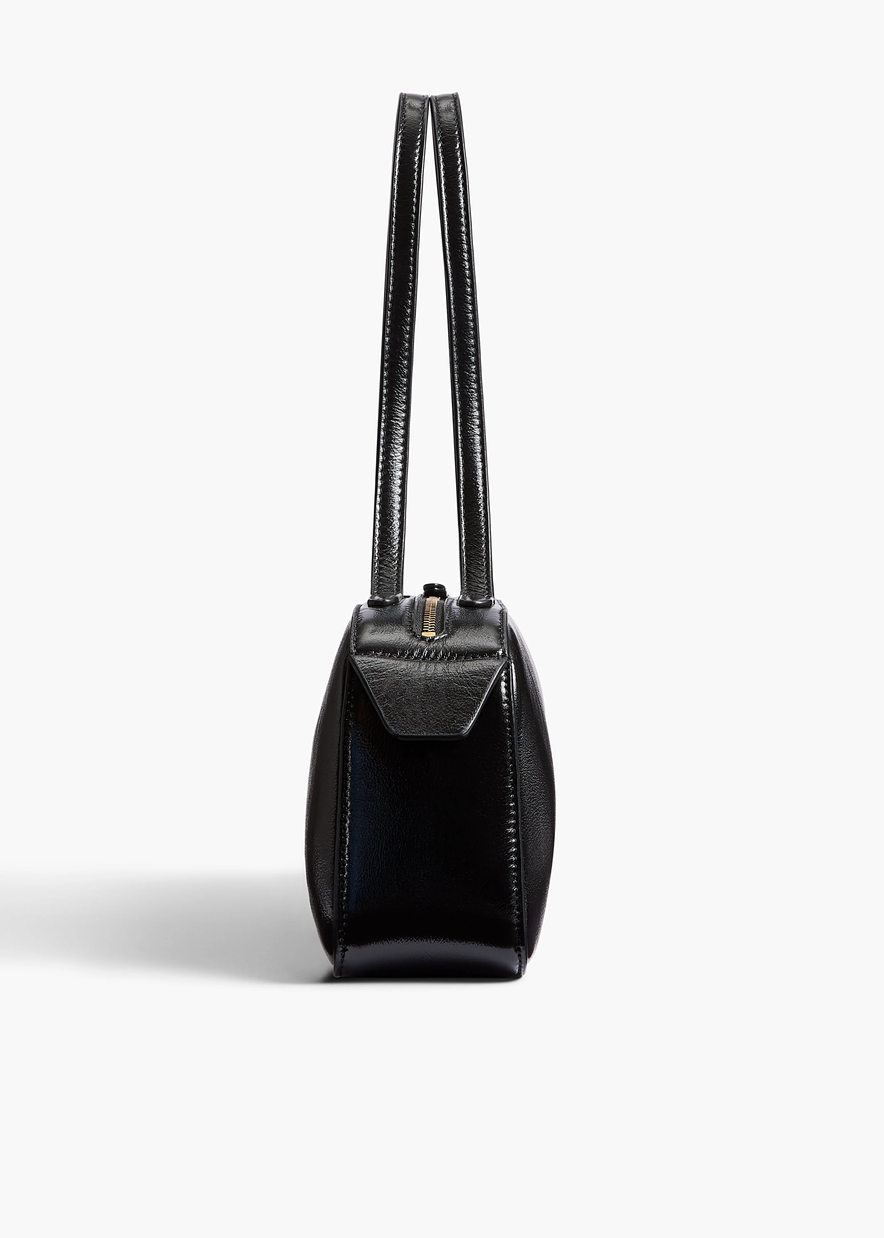 Khaite - Simona Shoulder Bag in Black Crackle Patent Leather - Image 3