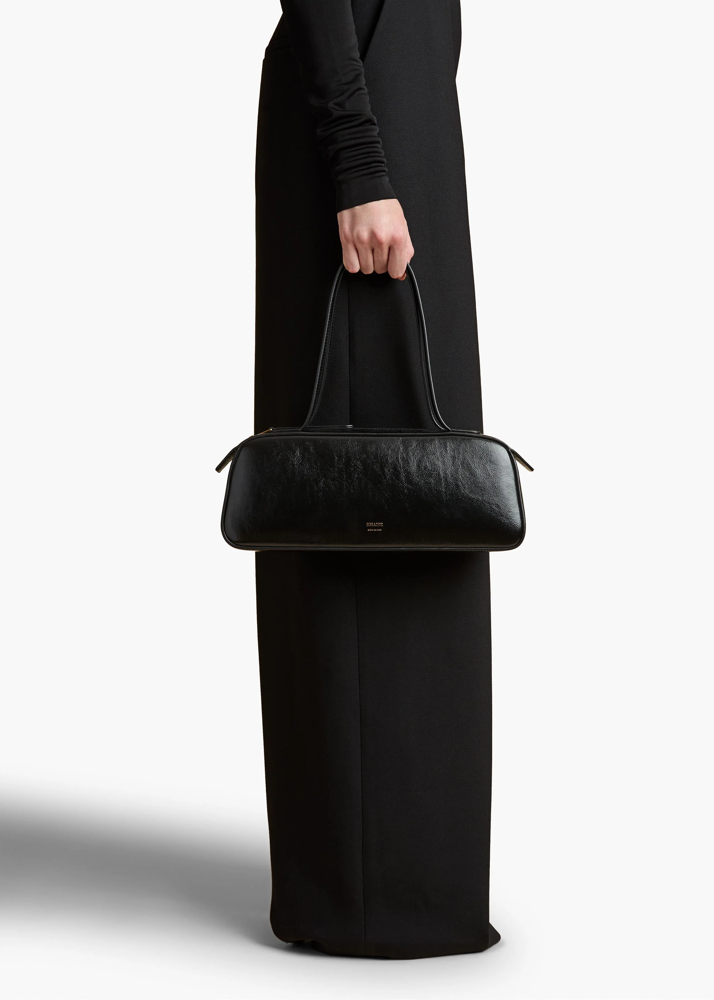 Khaite - Simona Shoulder Bag in Black Crackle Patent Leather - Image 5