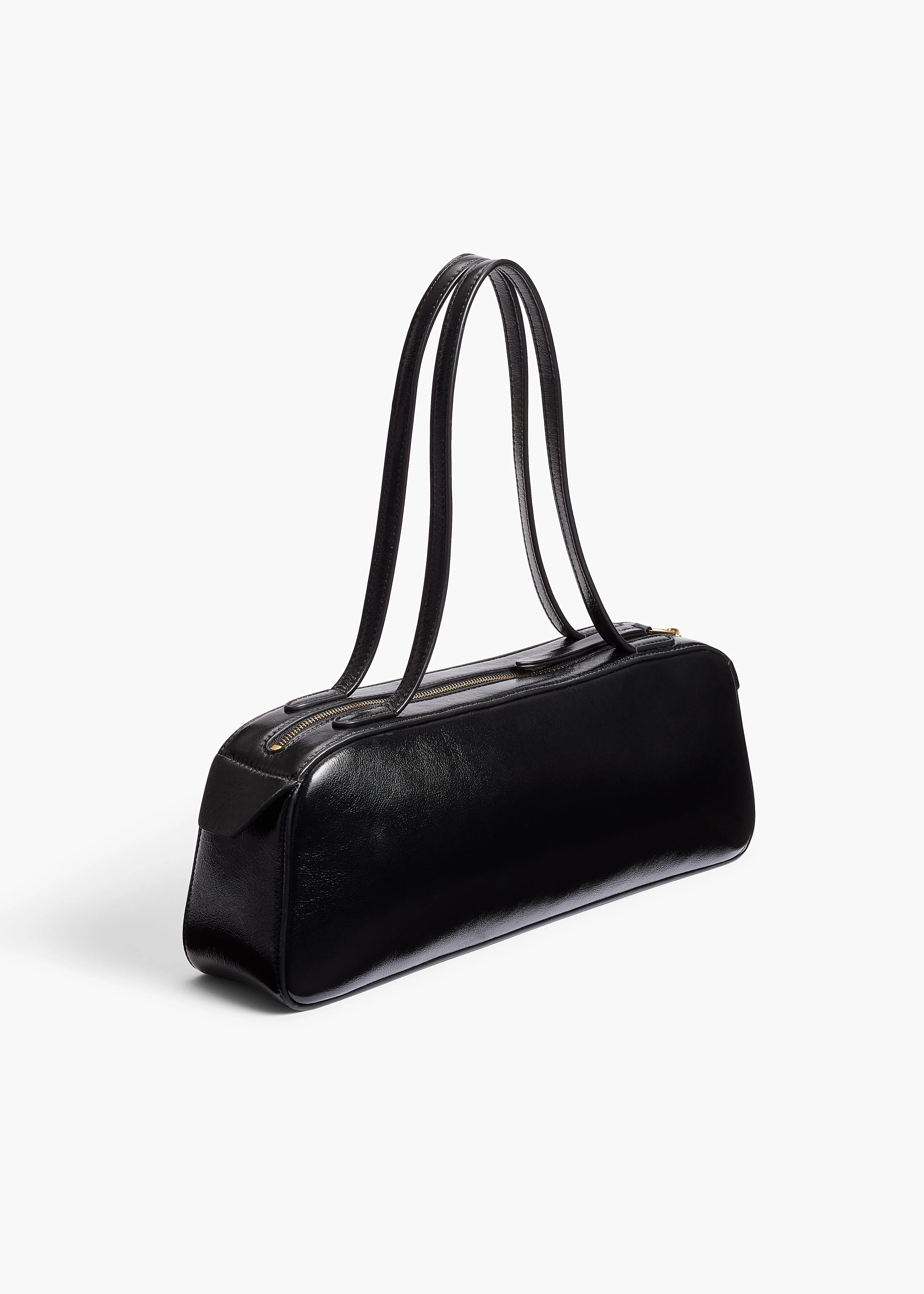 Khaite - Simona Shoulder Bag in Black Crackle Patent Leather - Image 8