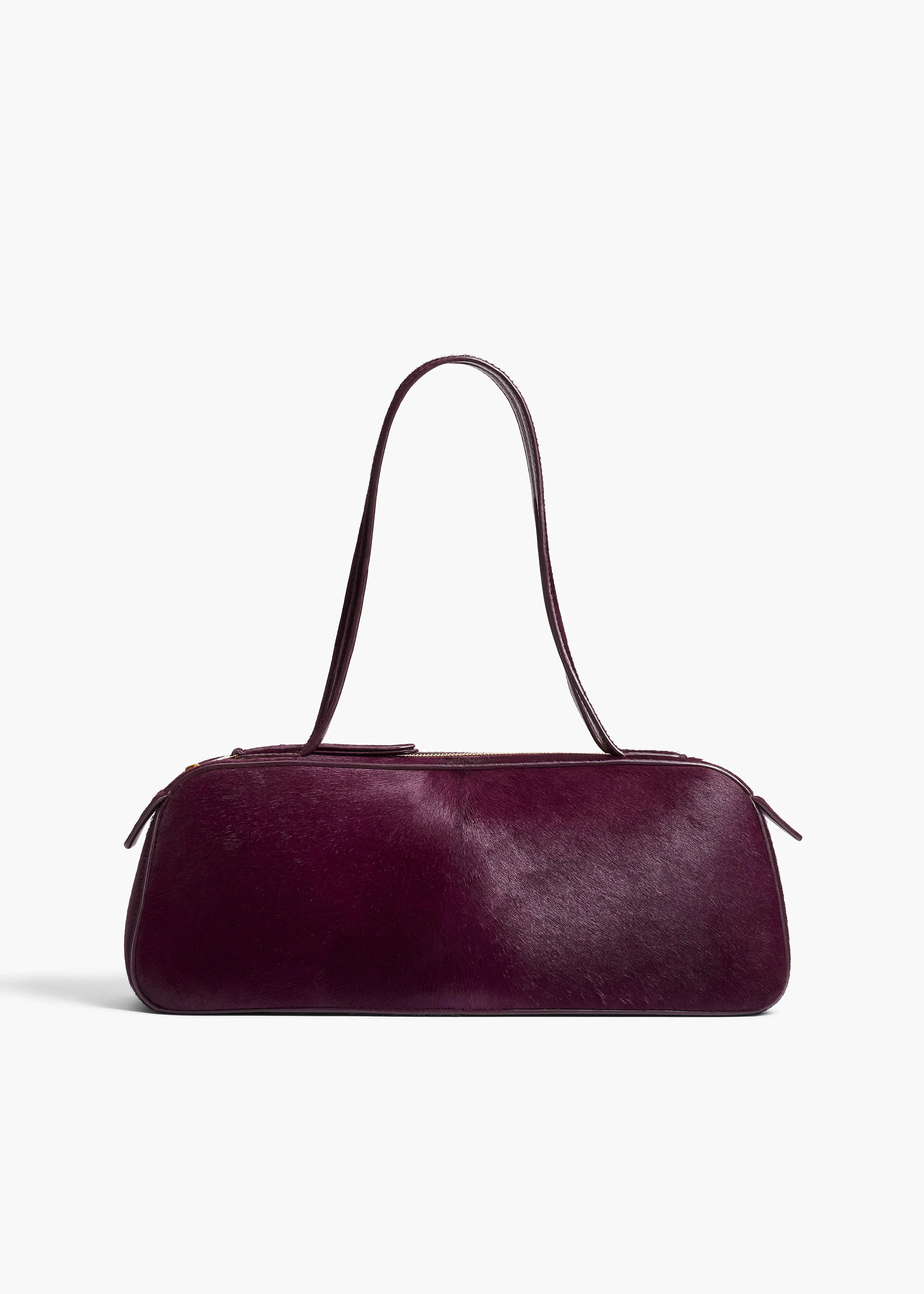 Khaite - Simona Shoulder Bag in Eggplant Haircalf