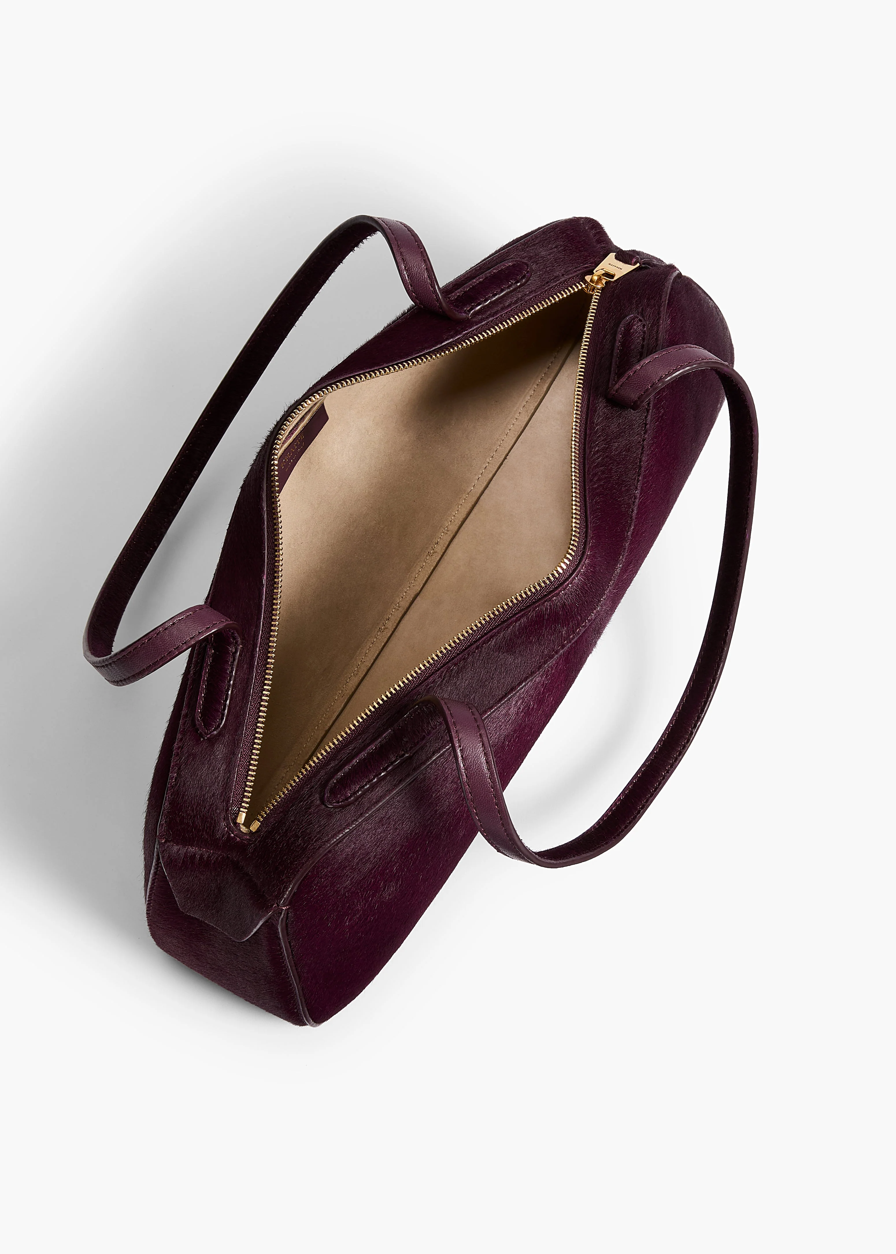 Khaite - Simona Shoulder Bag in Eggplant Haircalf - Image 4