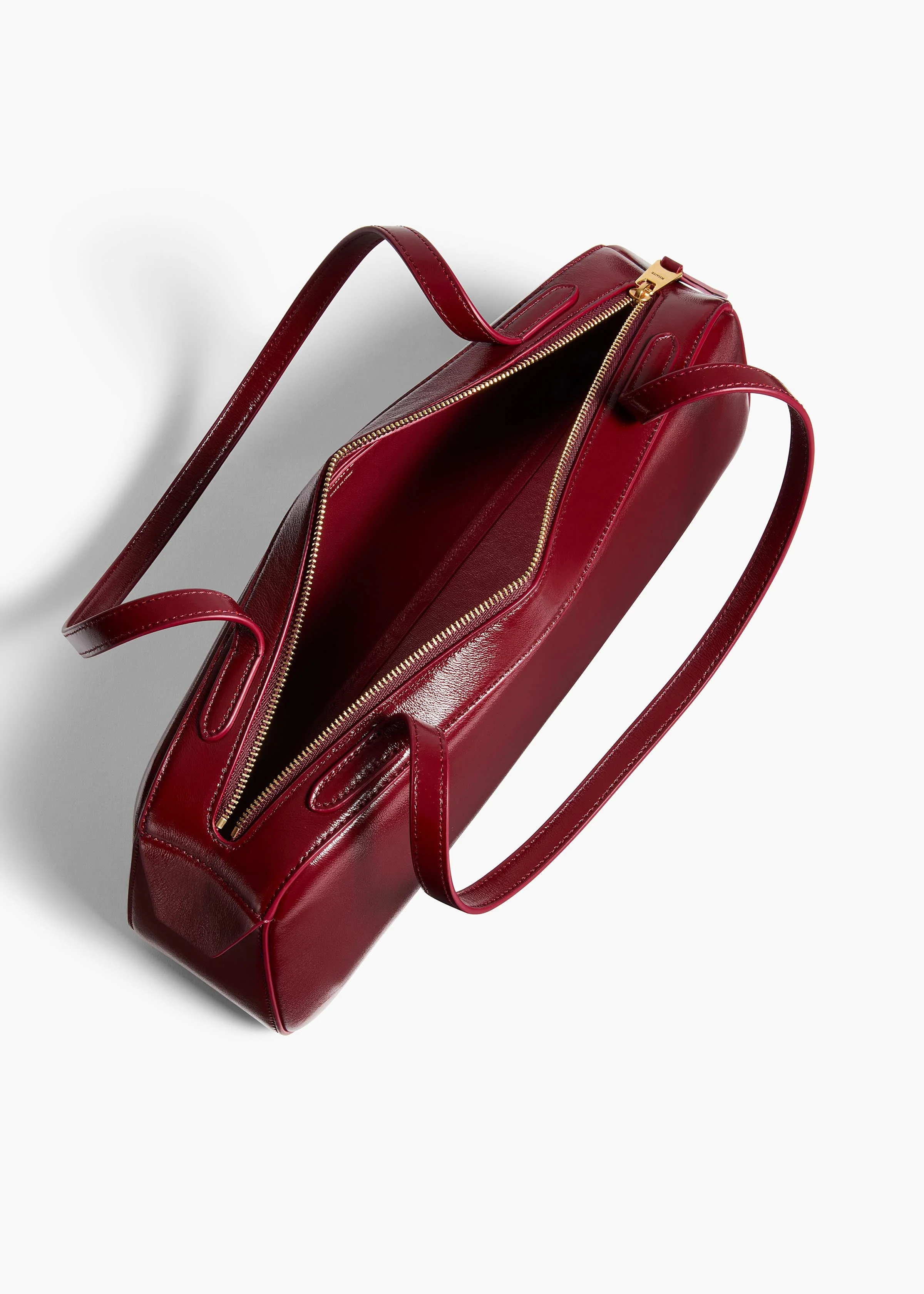 Khaite - Simona Shoulder Bag in Oxblood Crackle Patent Leather - Image 10