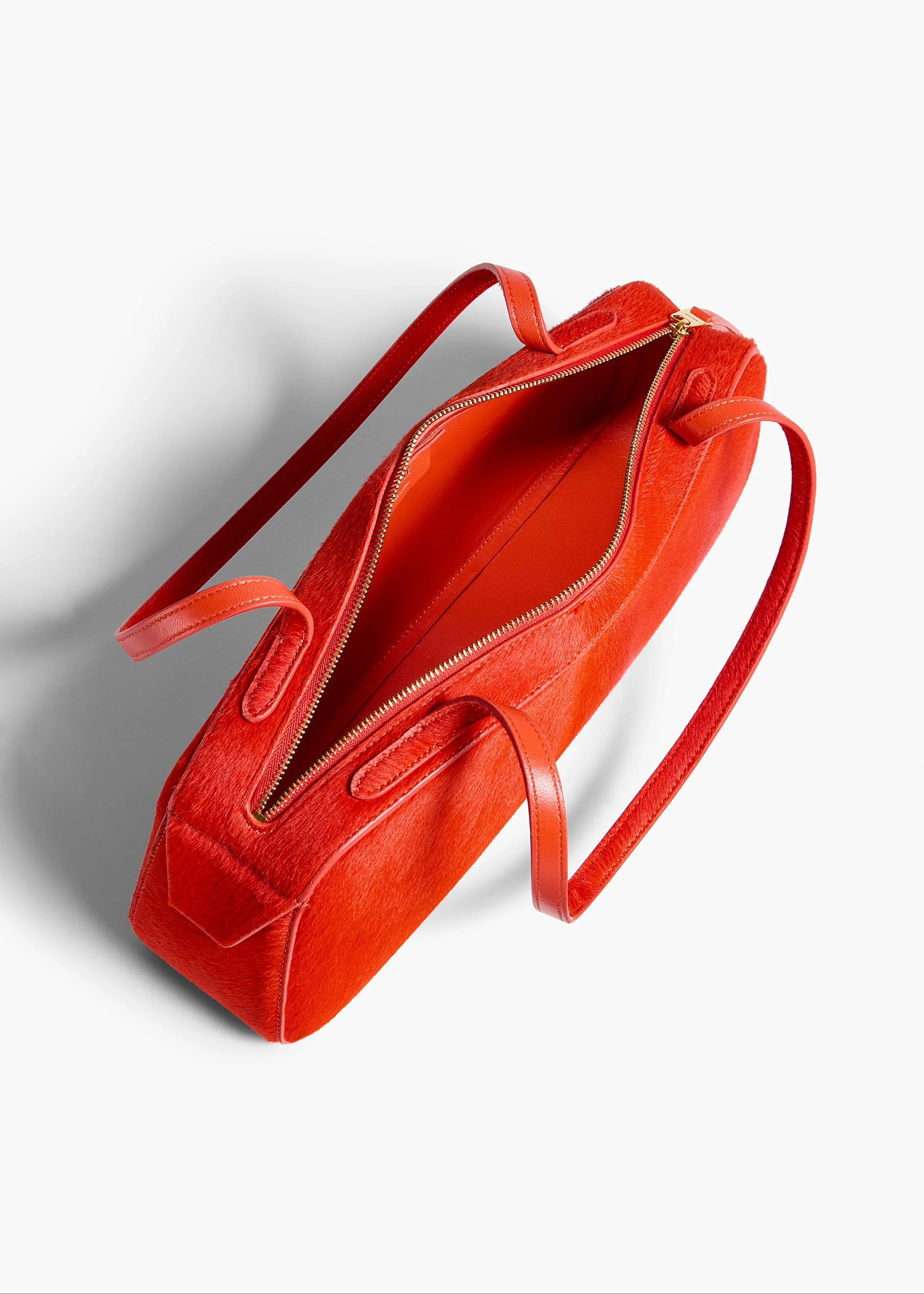 Khaite - Simona Shoulder Bag in Persimmon Haircalf - Image 10