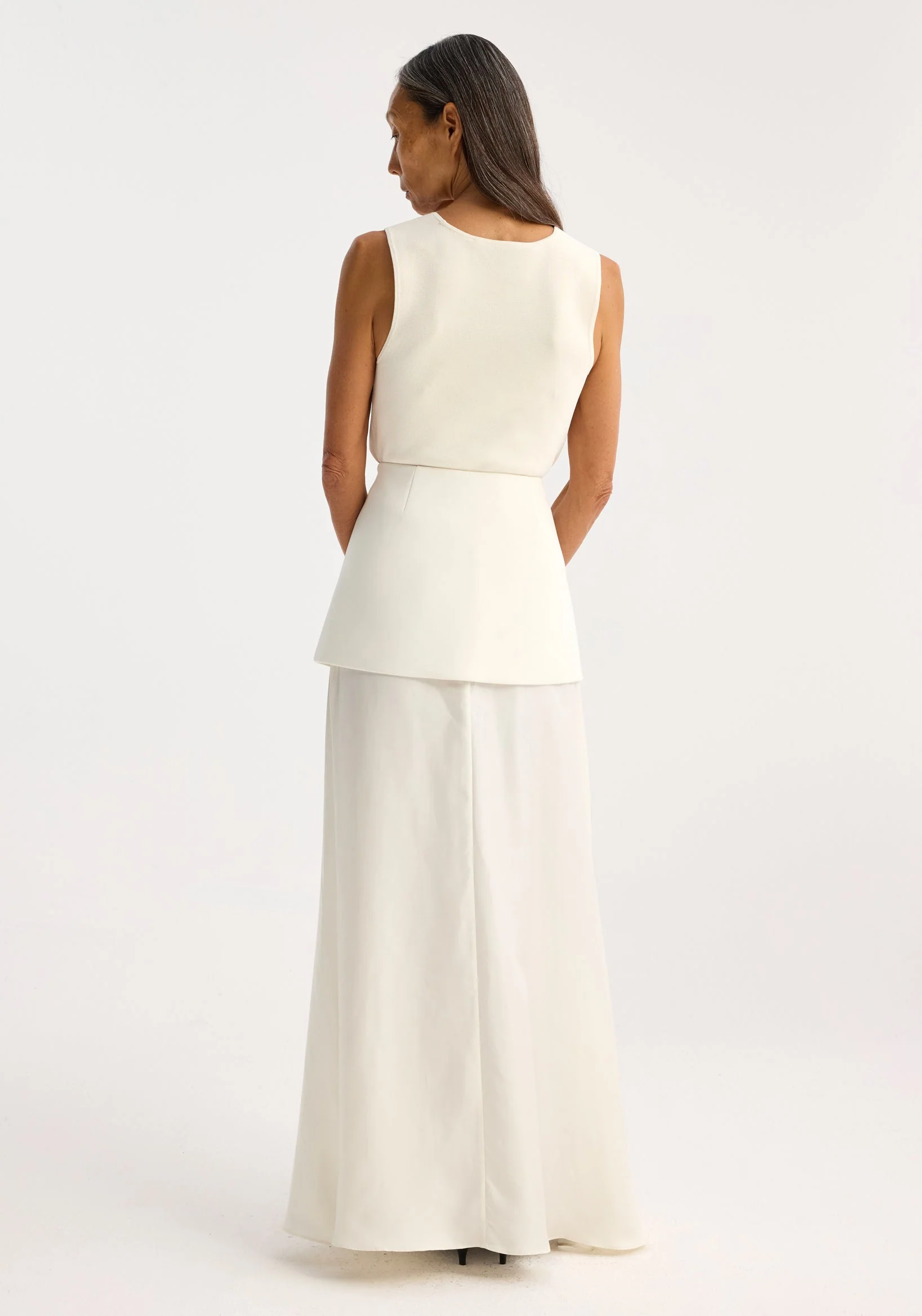 ROHE - Integrated fluid silk skirt | cream - Image 3