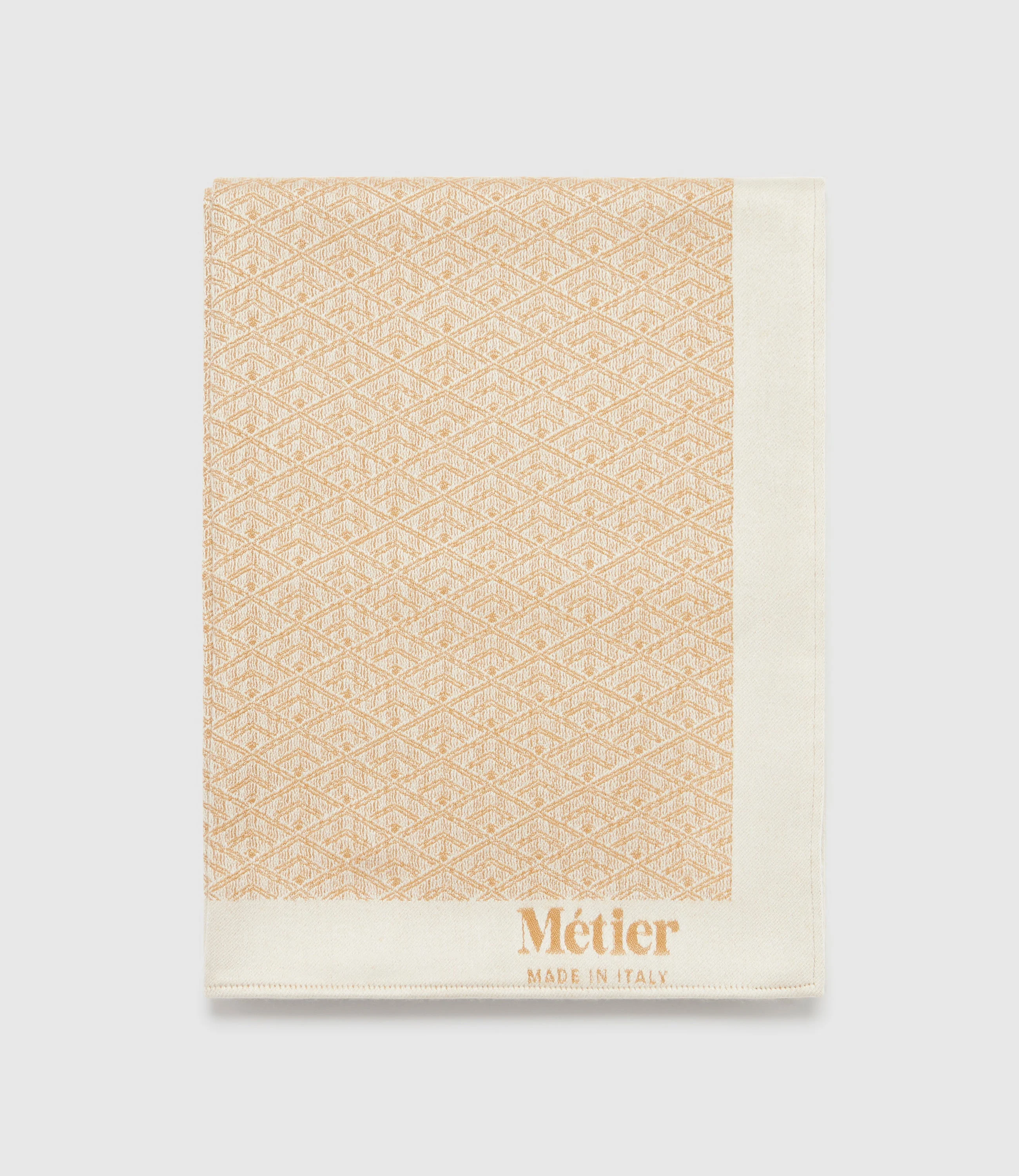 Metier - Small Cashmere Throw Camel and White Sand