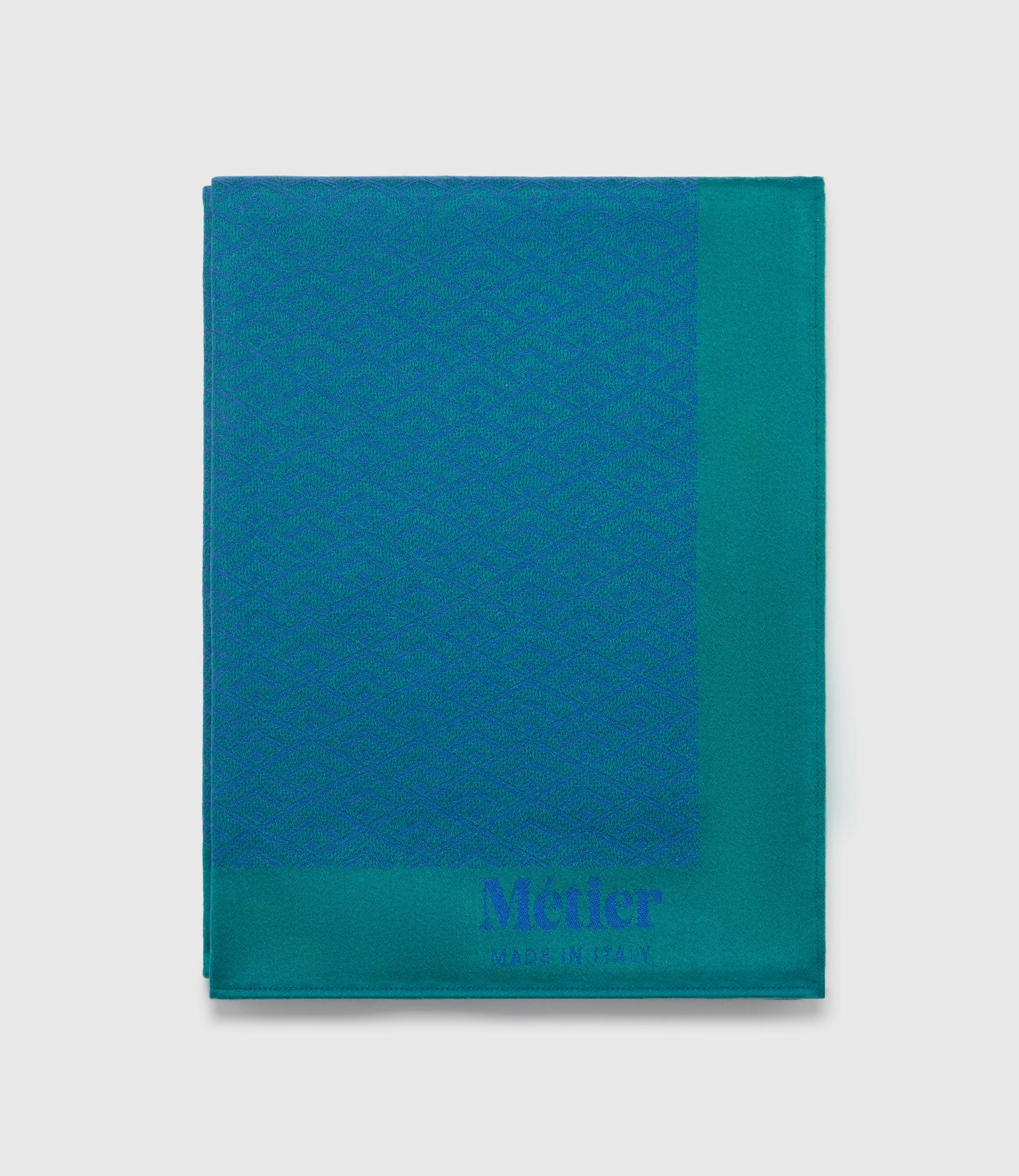 Metier - Small Cashmere Throw Yves Blue and Emerald