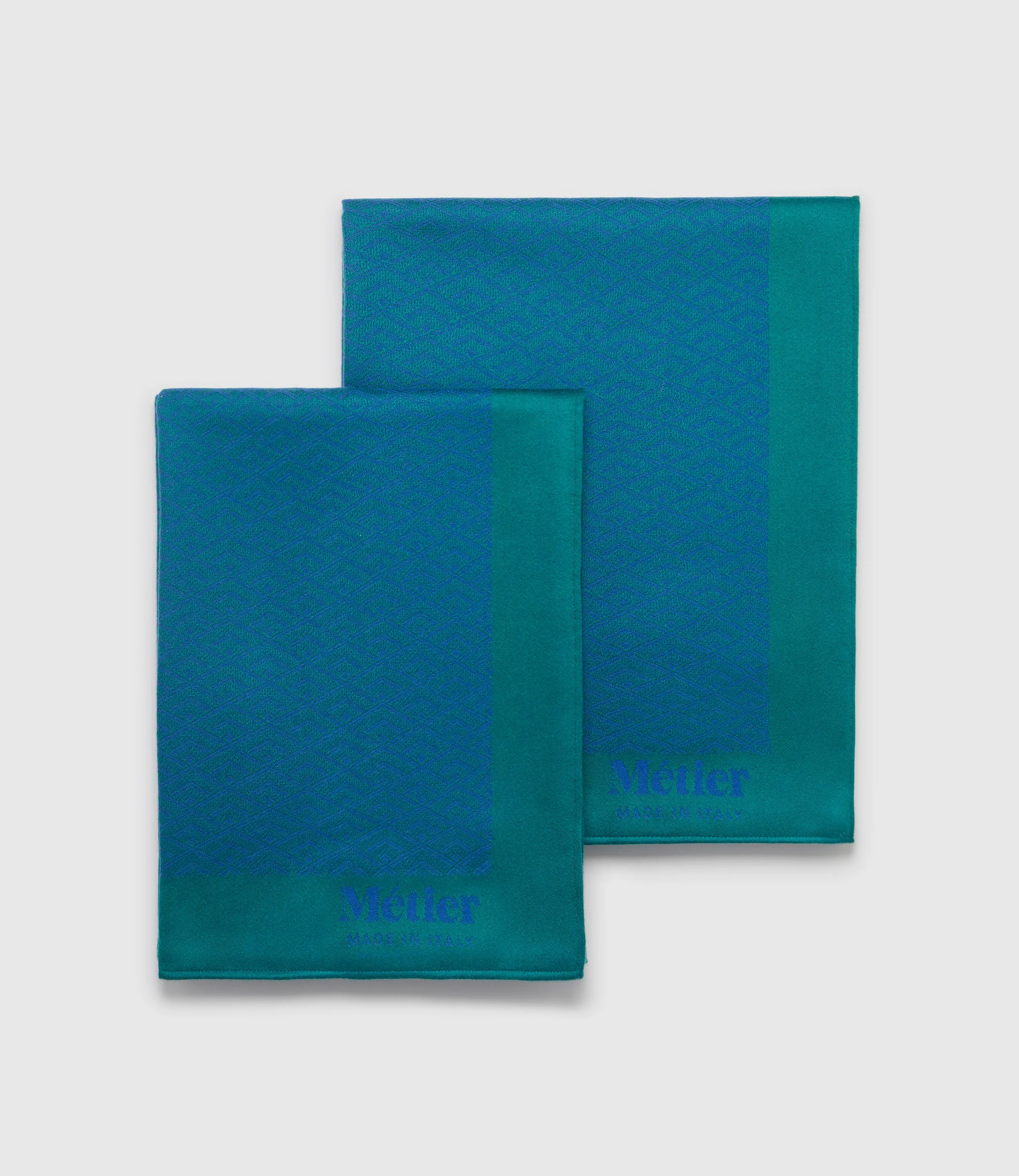 Metier - Small Cashmere Throw Yves Blue and Emerald - Image 6