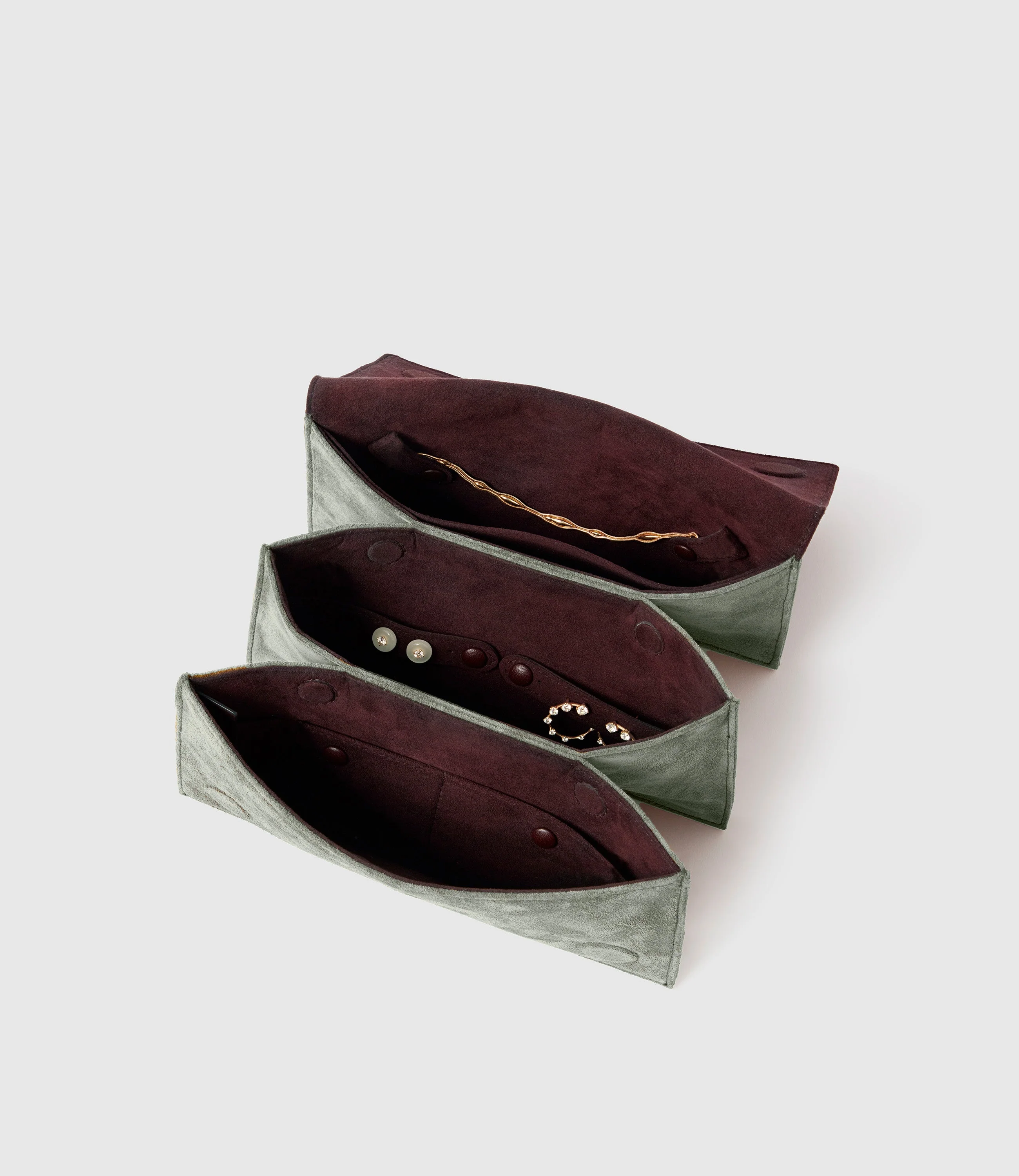 Metier - Small Jewellery Travel Case Suede Terra - Image 3