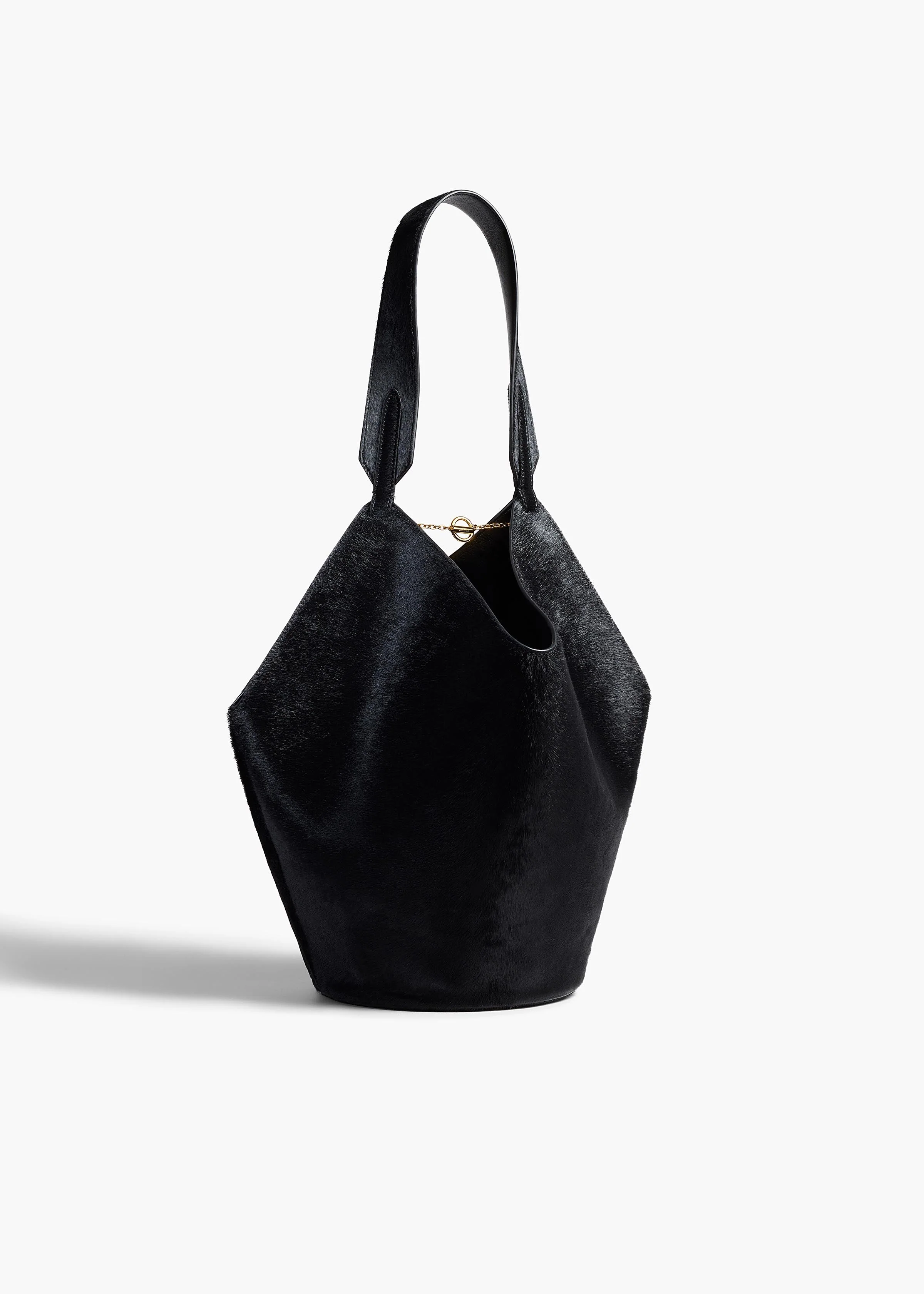 Khaite - Small Lotus Tote in Black Haircalf - Image 7