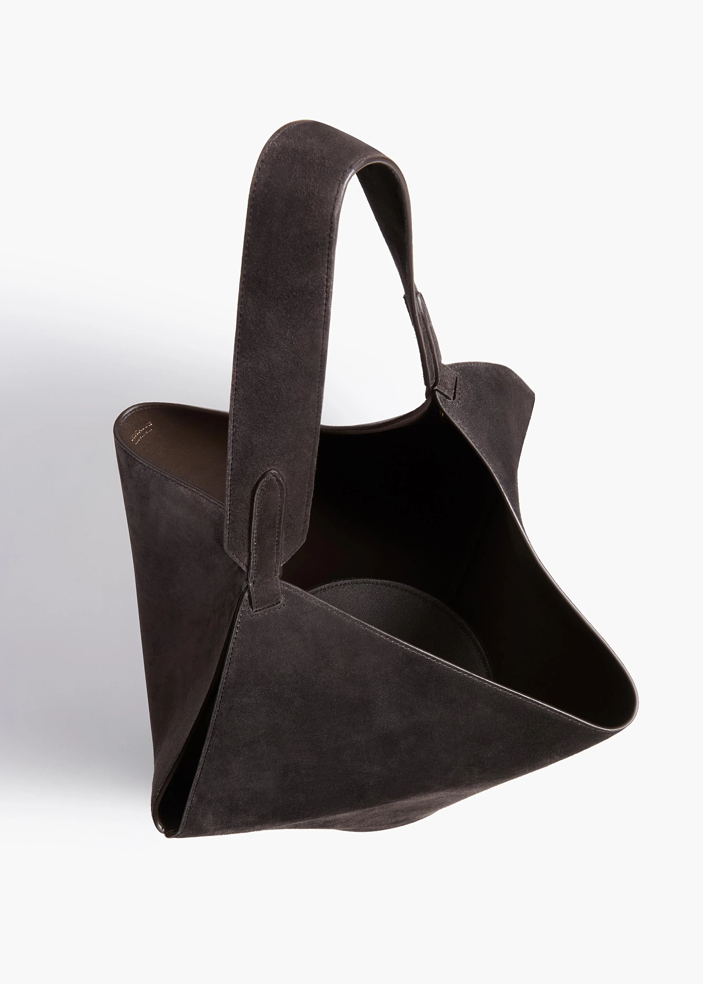 Khaite - Small Lotus Tote in Dark Brown Suede - Image 3