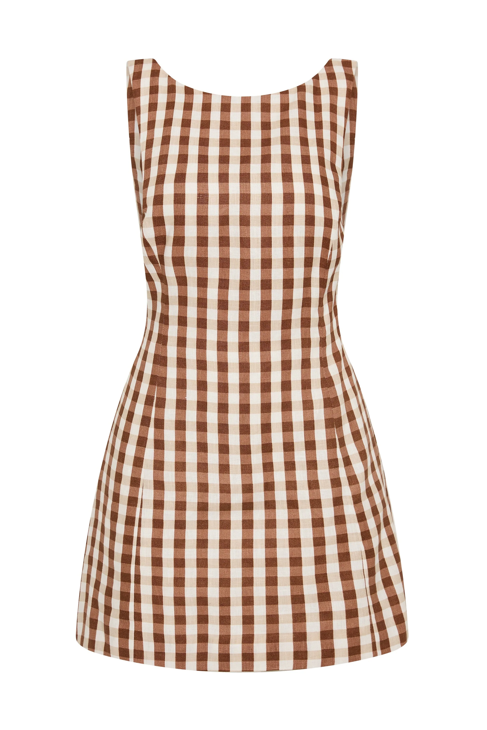 Faithfull - Sofia Mini Dress Gingham Cedar - Image 6