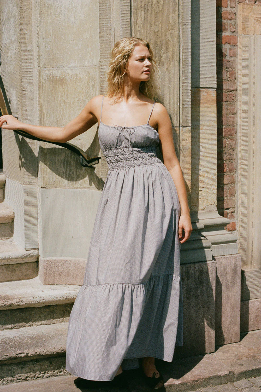 Faithfull - Sofie Maxi Dress Hanne Gingham Espresso - Final Sale - Image 2