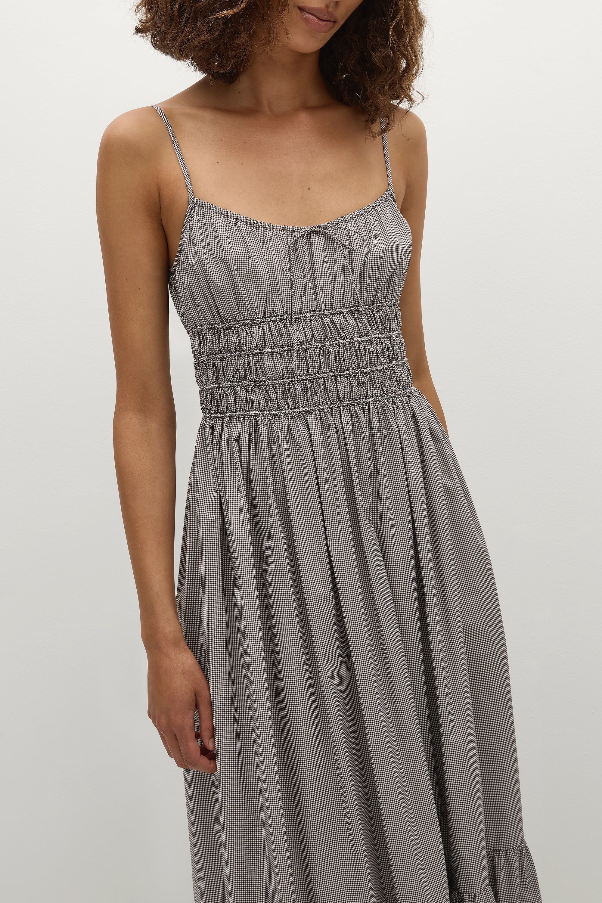 Faithfull - Sofie Maxi Dress Hanne Gingham Espresso - Final Sale - Image 3