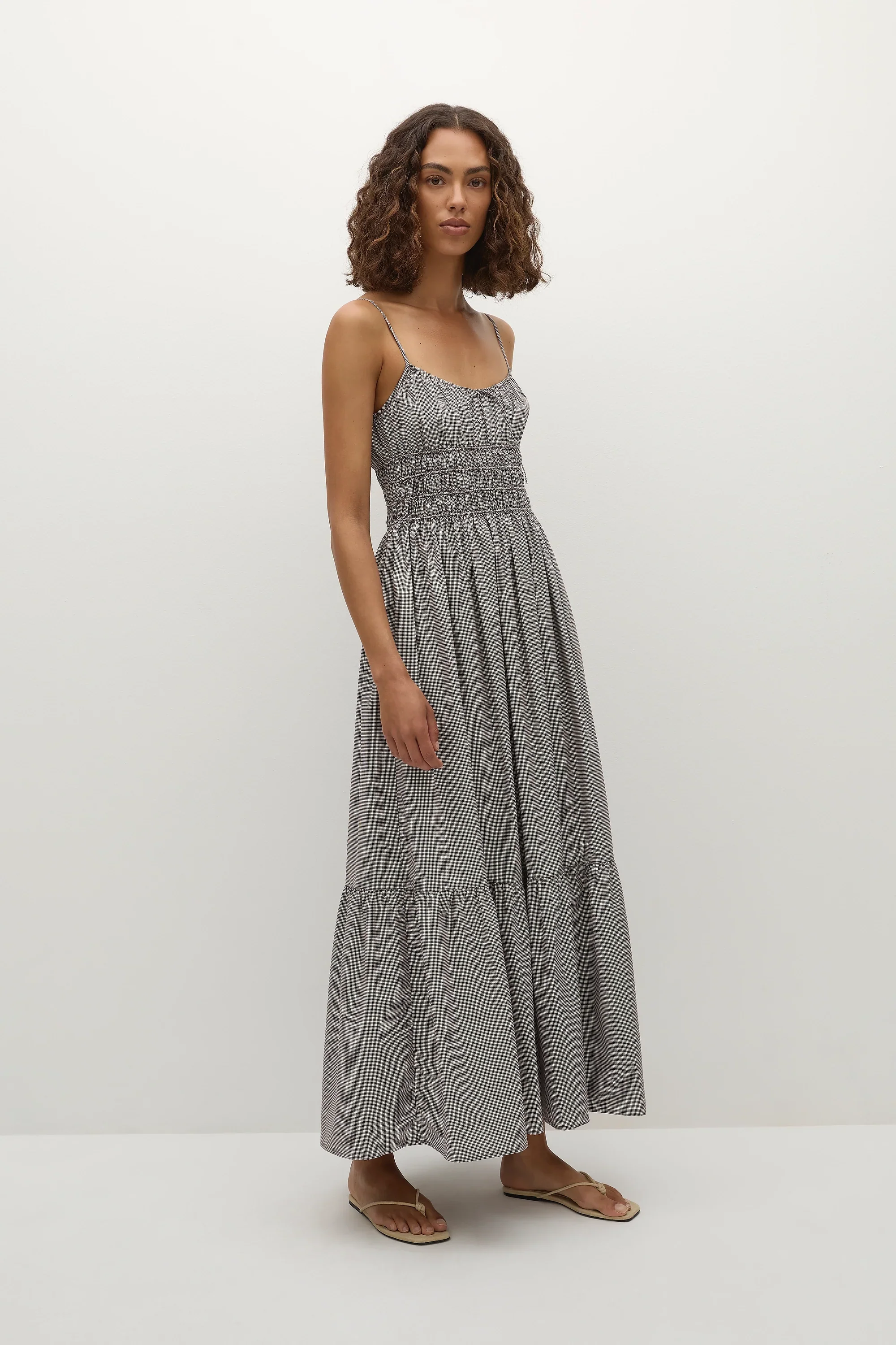 Faithfull - Sofie Maxi Dress Hanne Gingham Espresso - Final Sale - Image 4