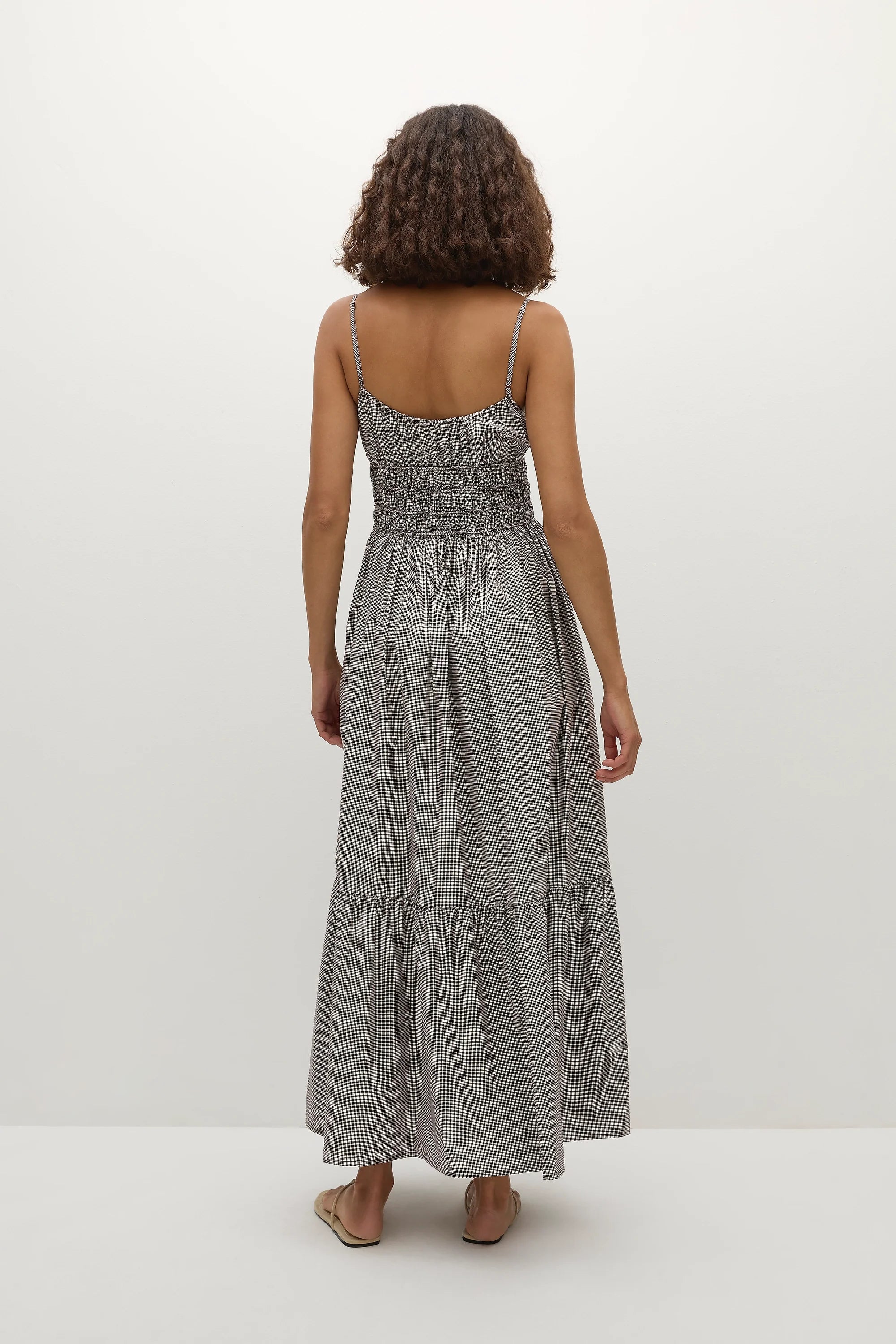 Faithfull - Sofie Maxi Dress Hanne Gingham Espresso - Final Sale - Image 5