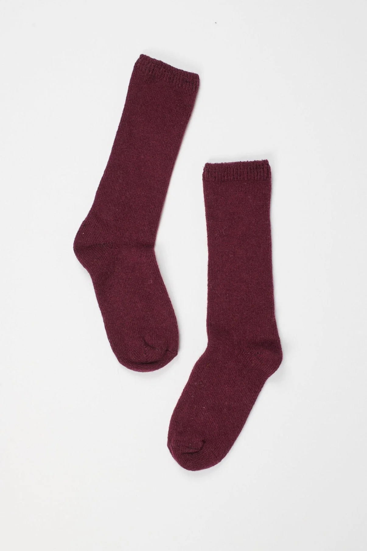 Jamie Haller - Solid Crew Socks in Burgundy - Image 3