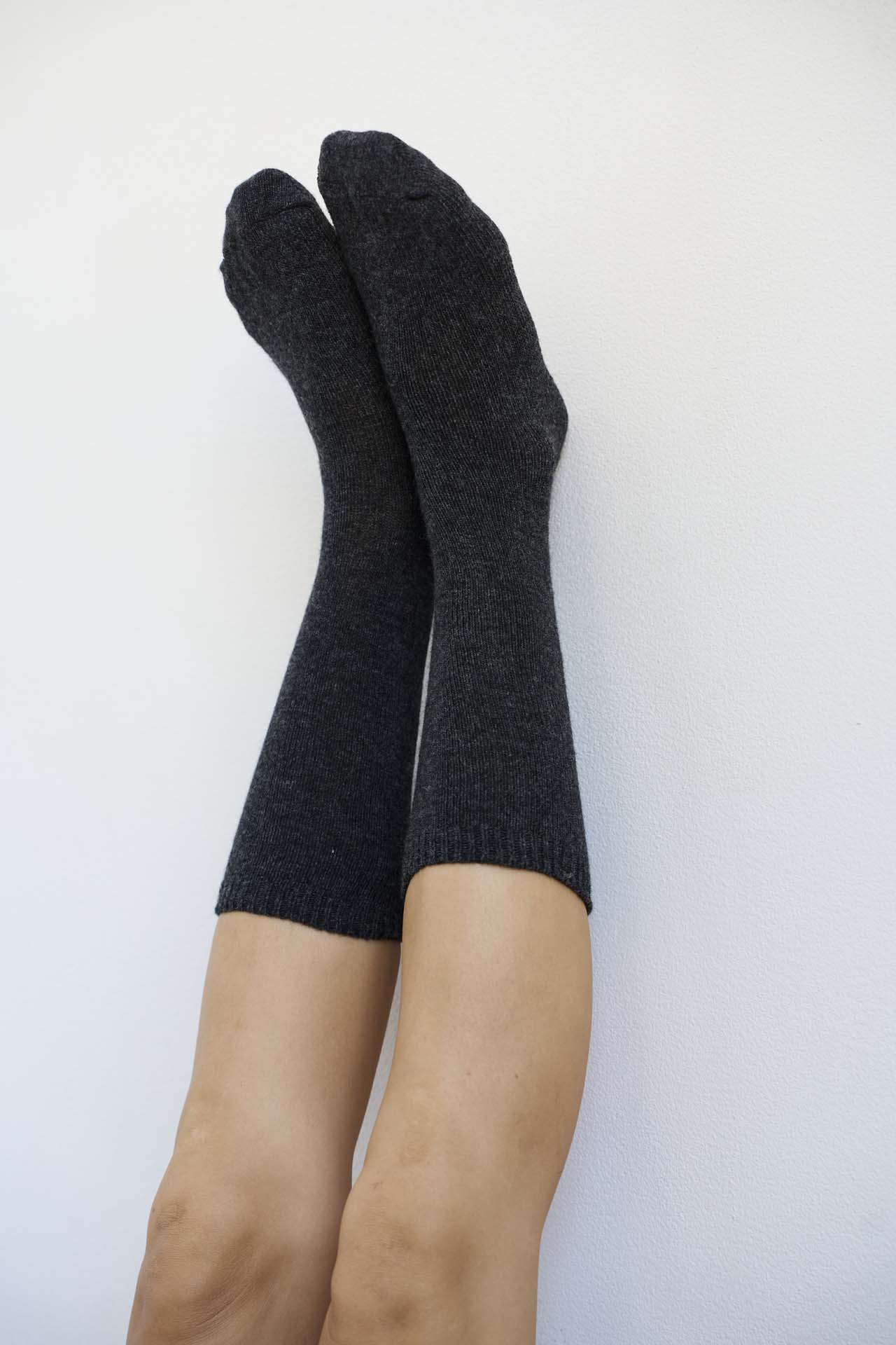 Jamie Haller - Solid Crew Socks in Charcoal - Image 3