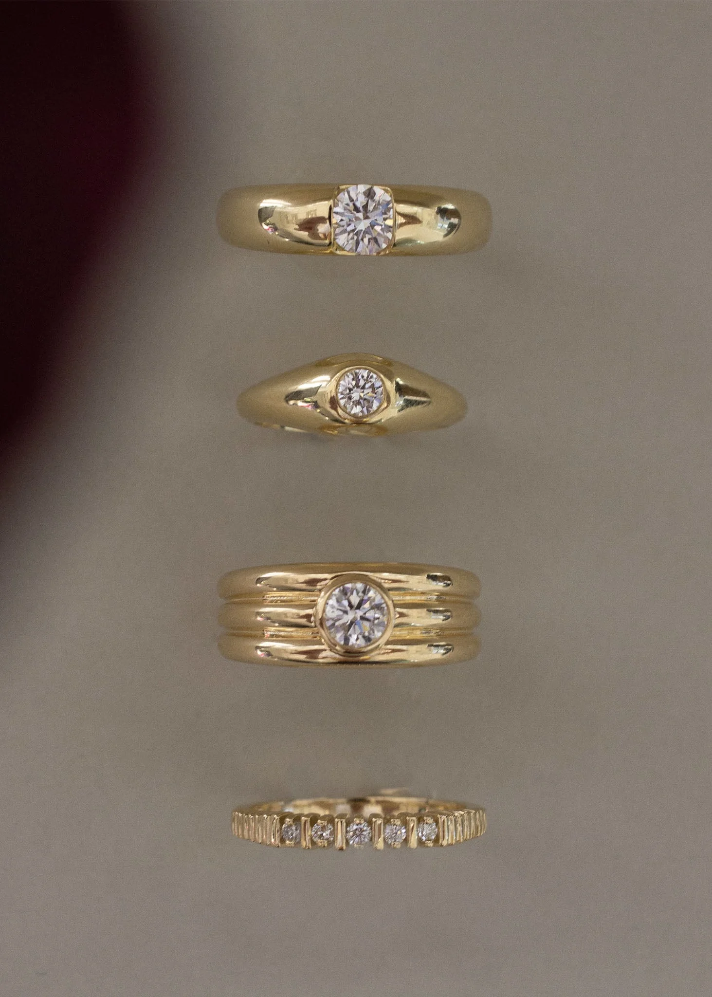 Kinn - Solis Ribbed Five Diamond Ring - Image 10