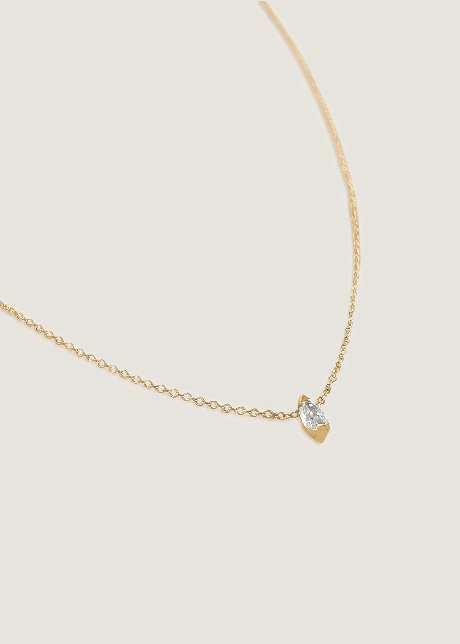 Kinn - Solitaire Marquise Diamond Necklace - Image 4