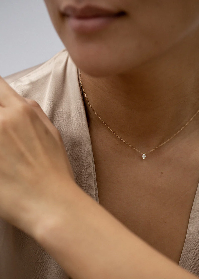 Kinn - Solitaire Marquise Diamond Necklace - Image 5
