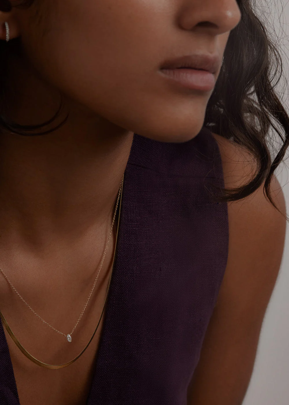 Kinn - Solitaire Marquise Diamond Necklace - Image 9