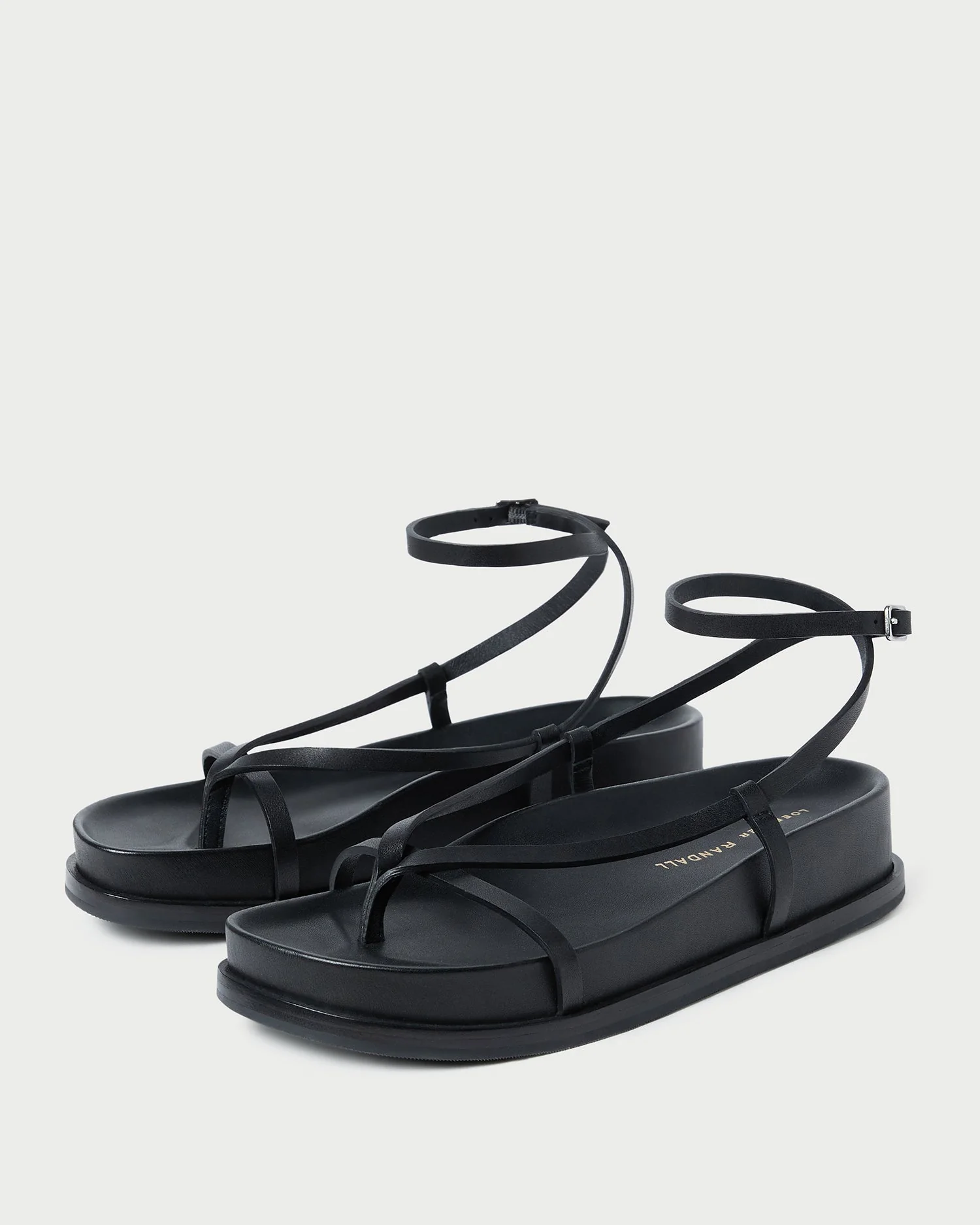 Loeffler Randall - Sonny Black Leather Wrap Sandal - Image 5