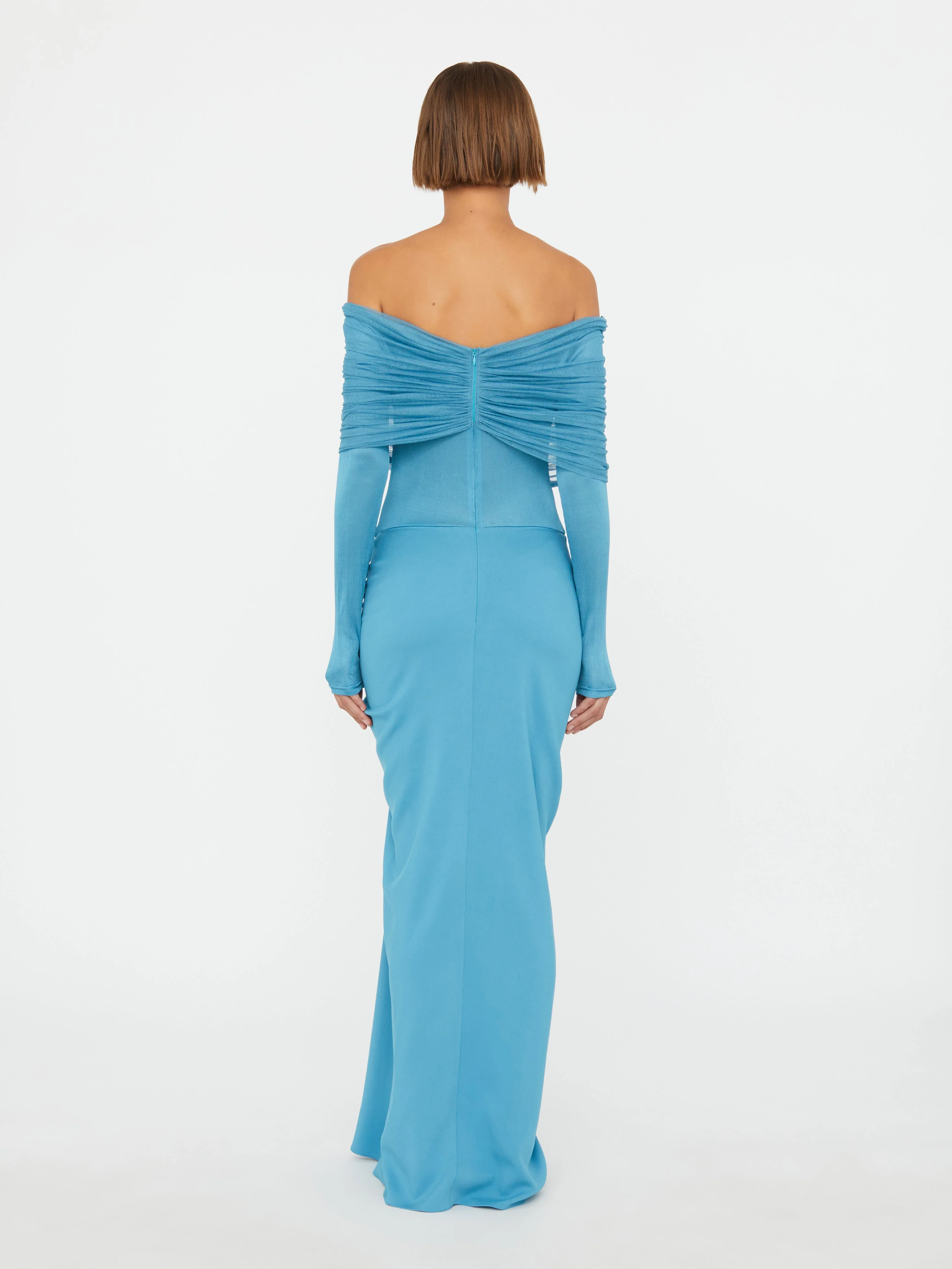 Christopher Esber - Sonora Veiled Long Sleeve Ruched Dress - Image 4