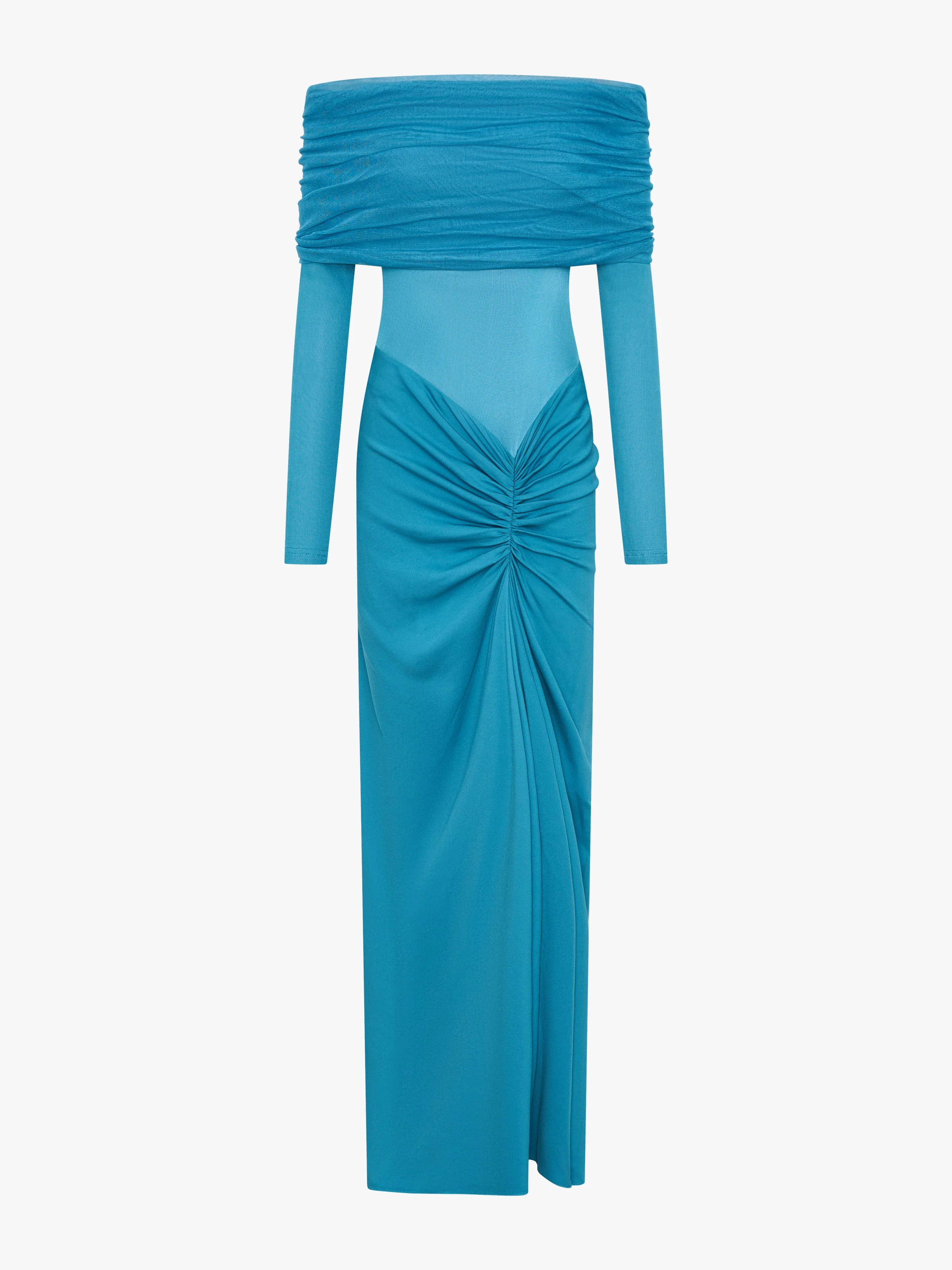 Christopher Esber - Sonora Veiled Long Sleeve Ruched Dress - Image 5