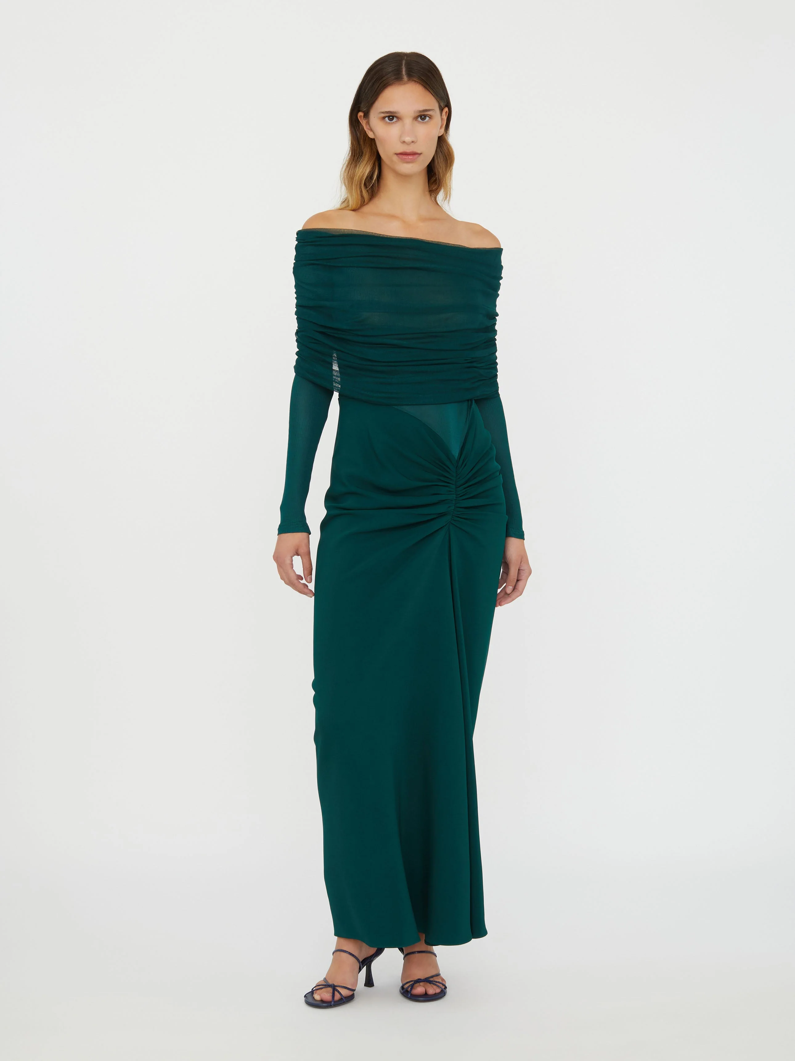 Christopher Esber - Sonora Veiled Long Sleeve Ruched Dress - Image 3