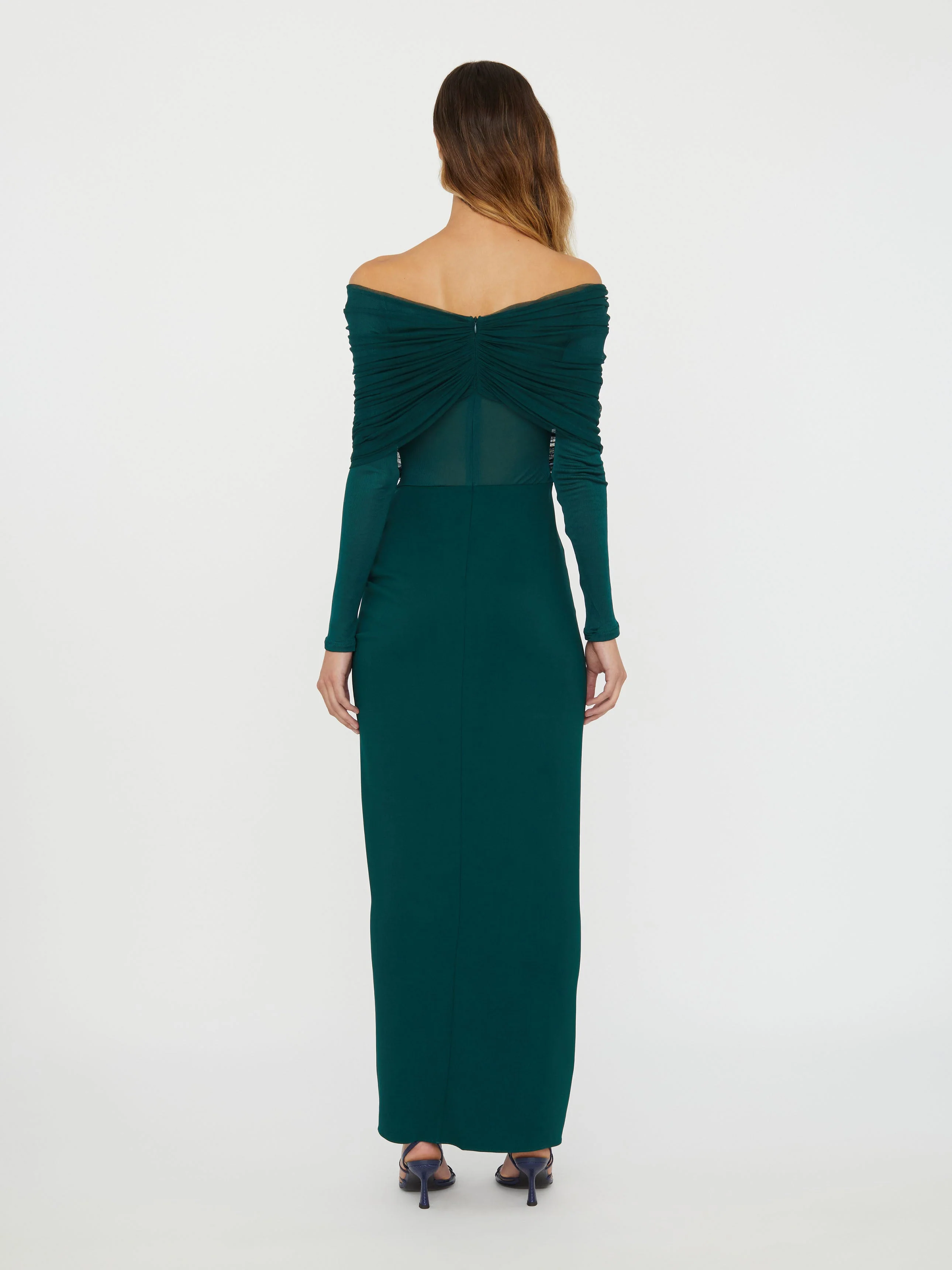 Christopher Esber - Sonora Veiled Long Sleeve Ruched Dress - Image 4