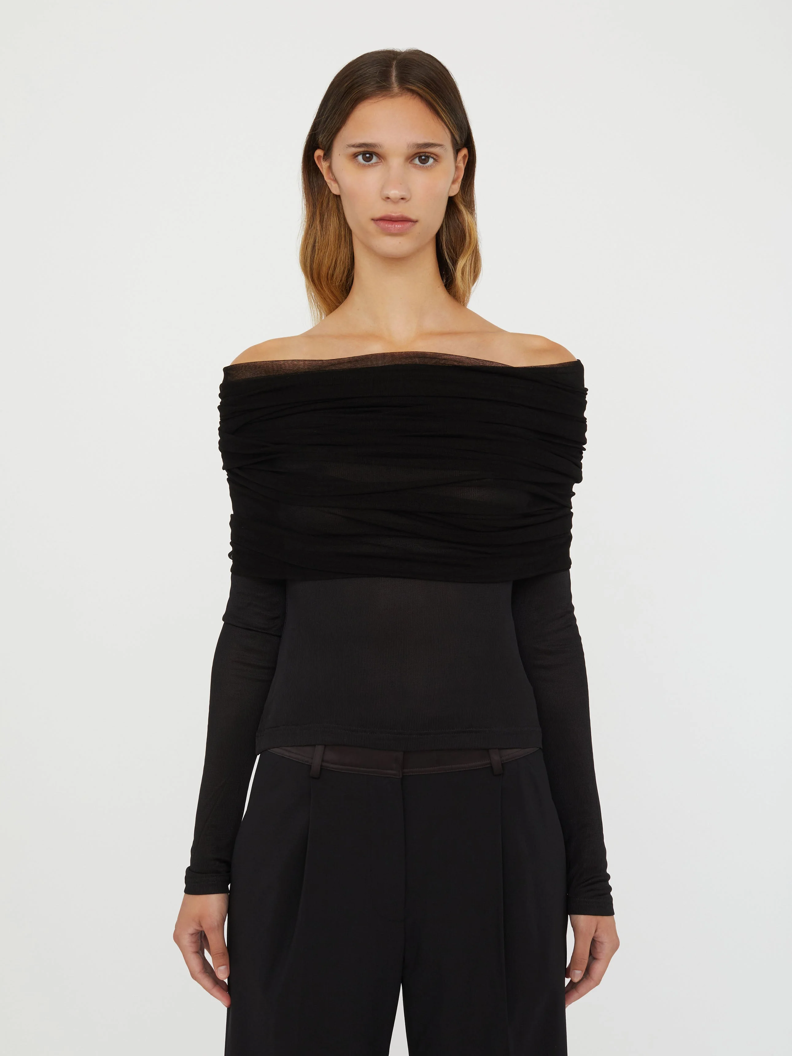 Christopher Esber - Sonora Veiled Long Sleeve Top - Image 5