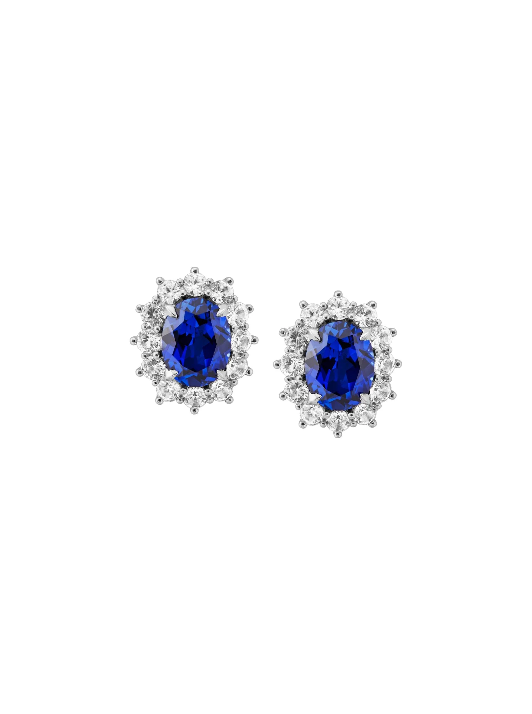 Dorsey - SPENCER STUD EARRINGS IN LAB BLUE SAPPHIRE AND LAB WHITE SAPPHIRE