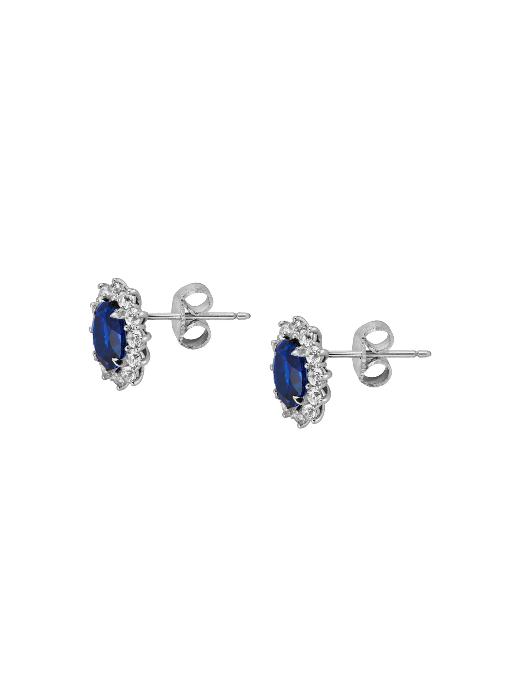 Dorsey - SPENCER STUD EARRINGS IN LAB BLUE SAPPHIRE AND LAB WHITE SAPPHIRE - Image 2