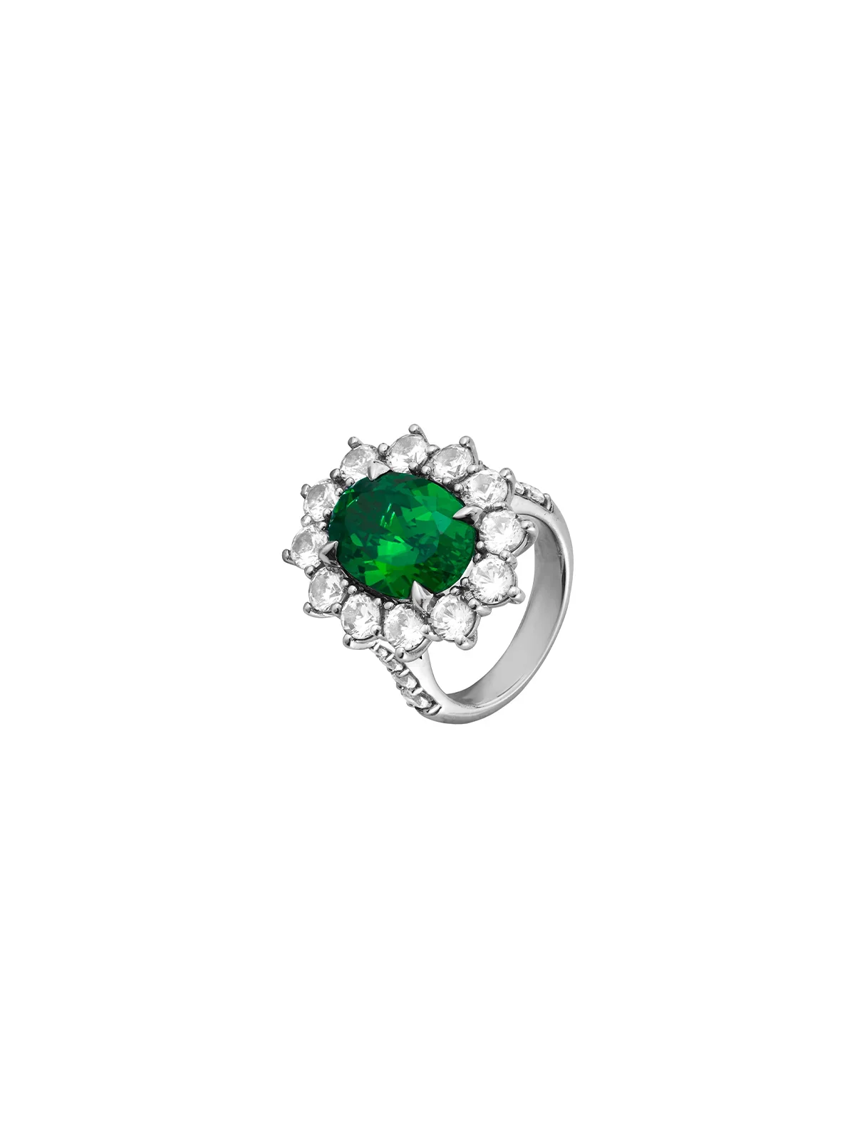 Dorsey - SPENCER, LAB EMERALD RING, SILVER - Image 2