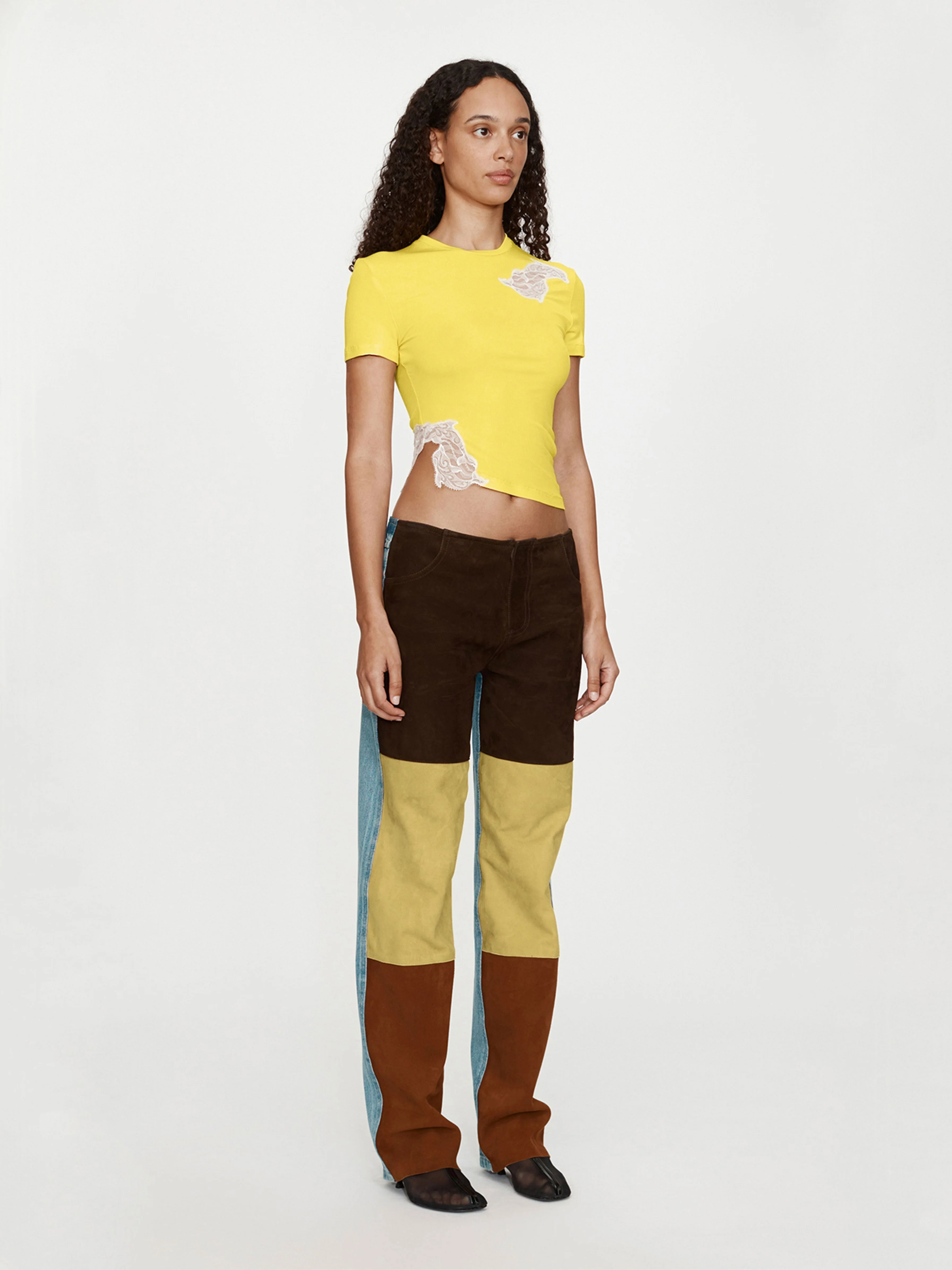 Christopher Esber - Spliced Suede Denim Jean - Image 2