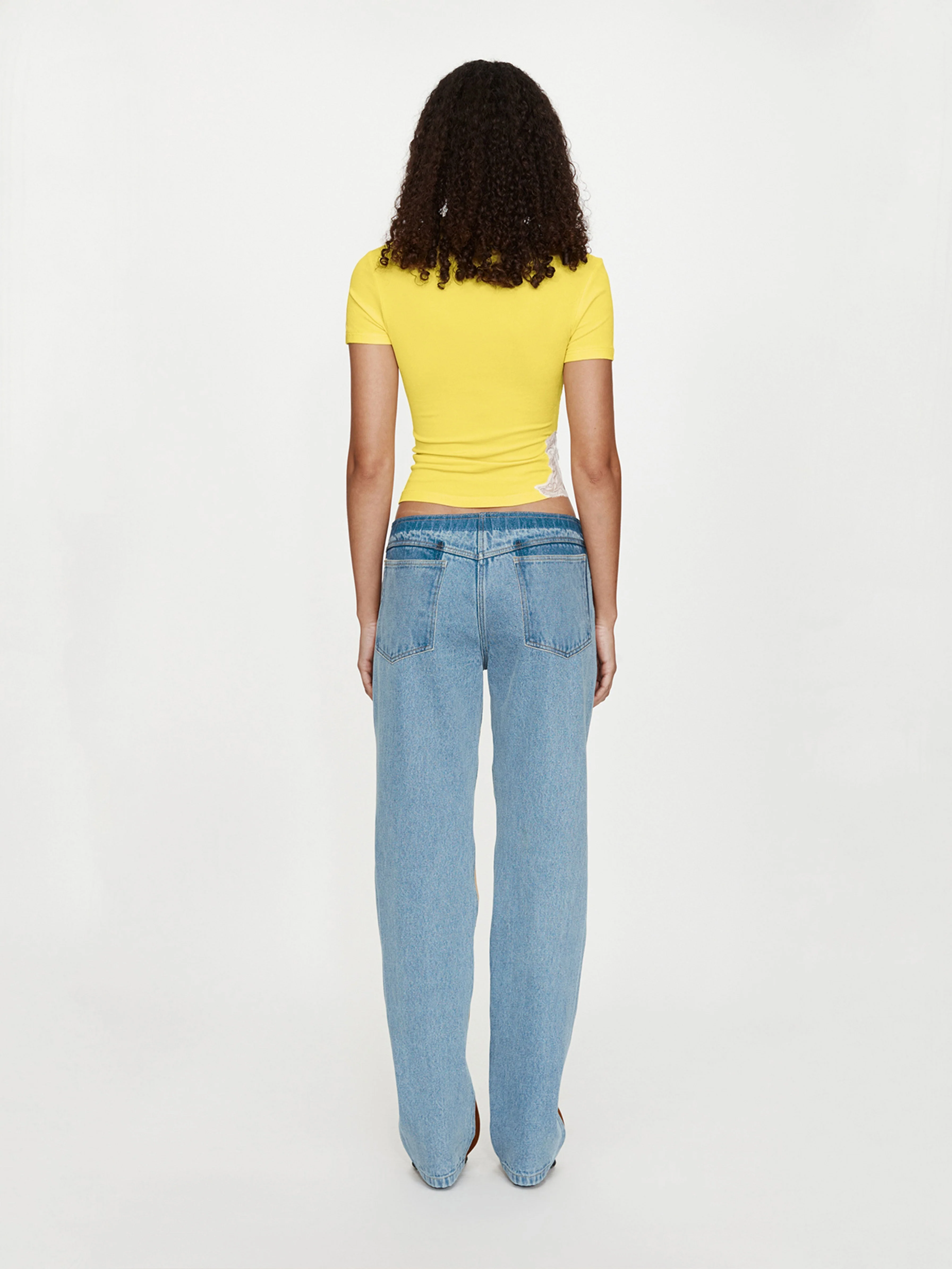 Christopher Esber - Spliced Suede Denim Jean - Image 4