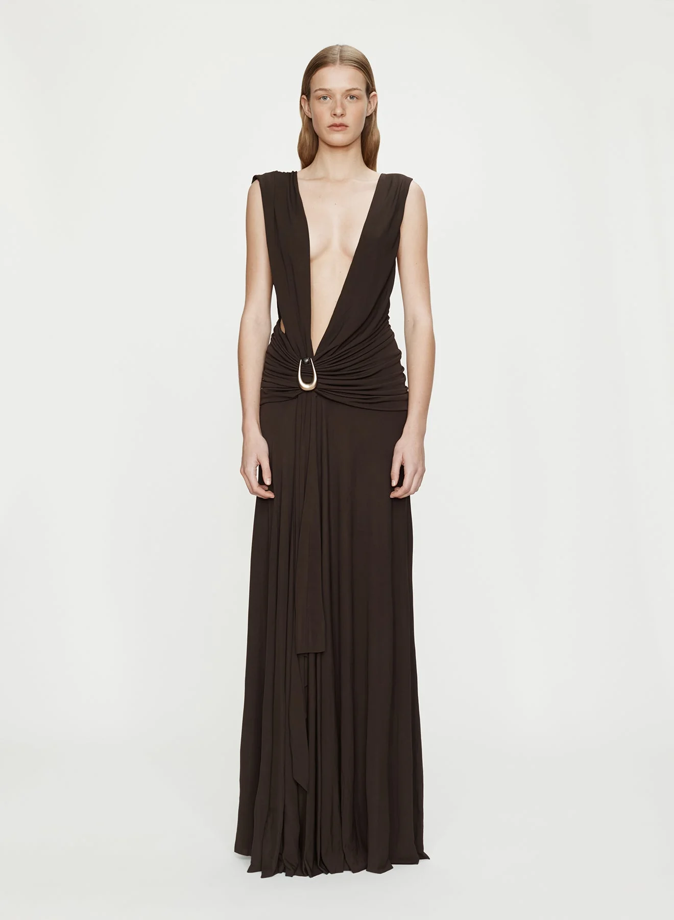Christopher Esber - Stone Pin Scarf Drape Long Dress