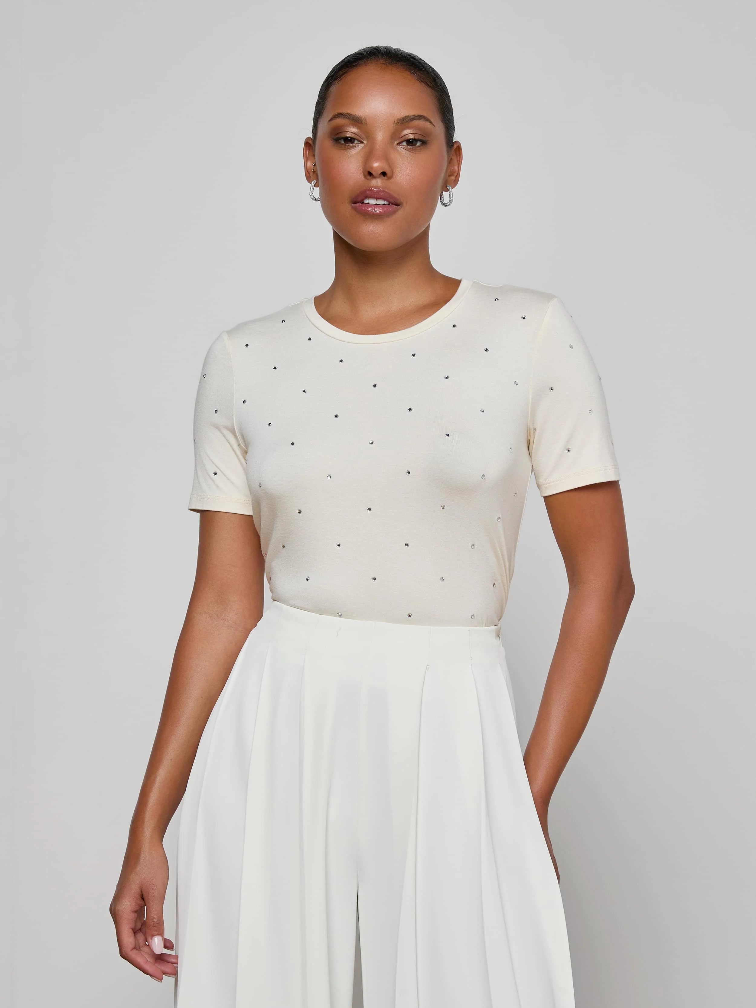L'AGENCE - Stormy Embellished Tee - Image 2