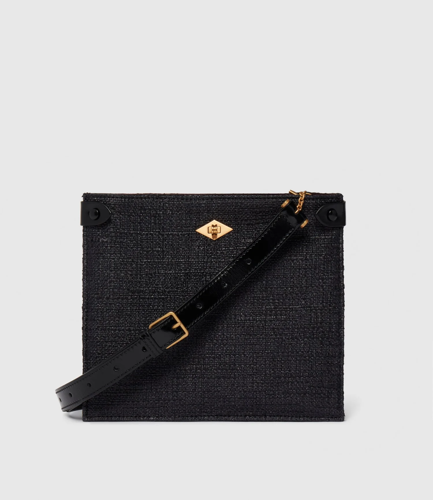 Metier - Stowaway Crossbody Bouclé Glossy Calfskin Black