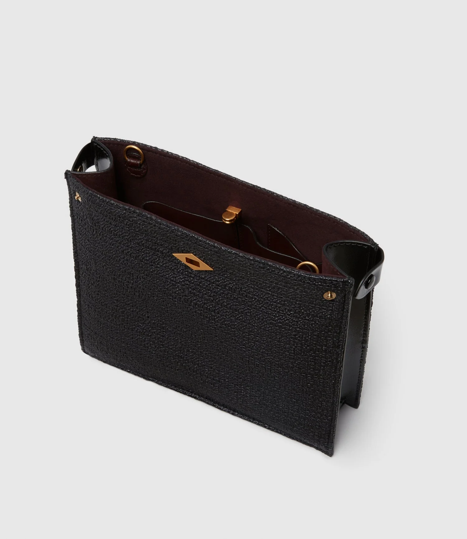Metier - Stowaway Crossbody Bouclé Glossy Calfskin Black - Image 2